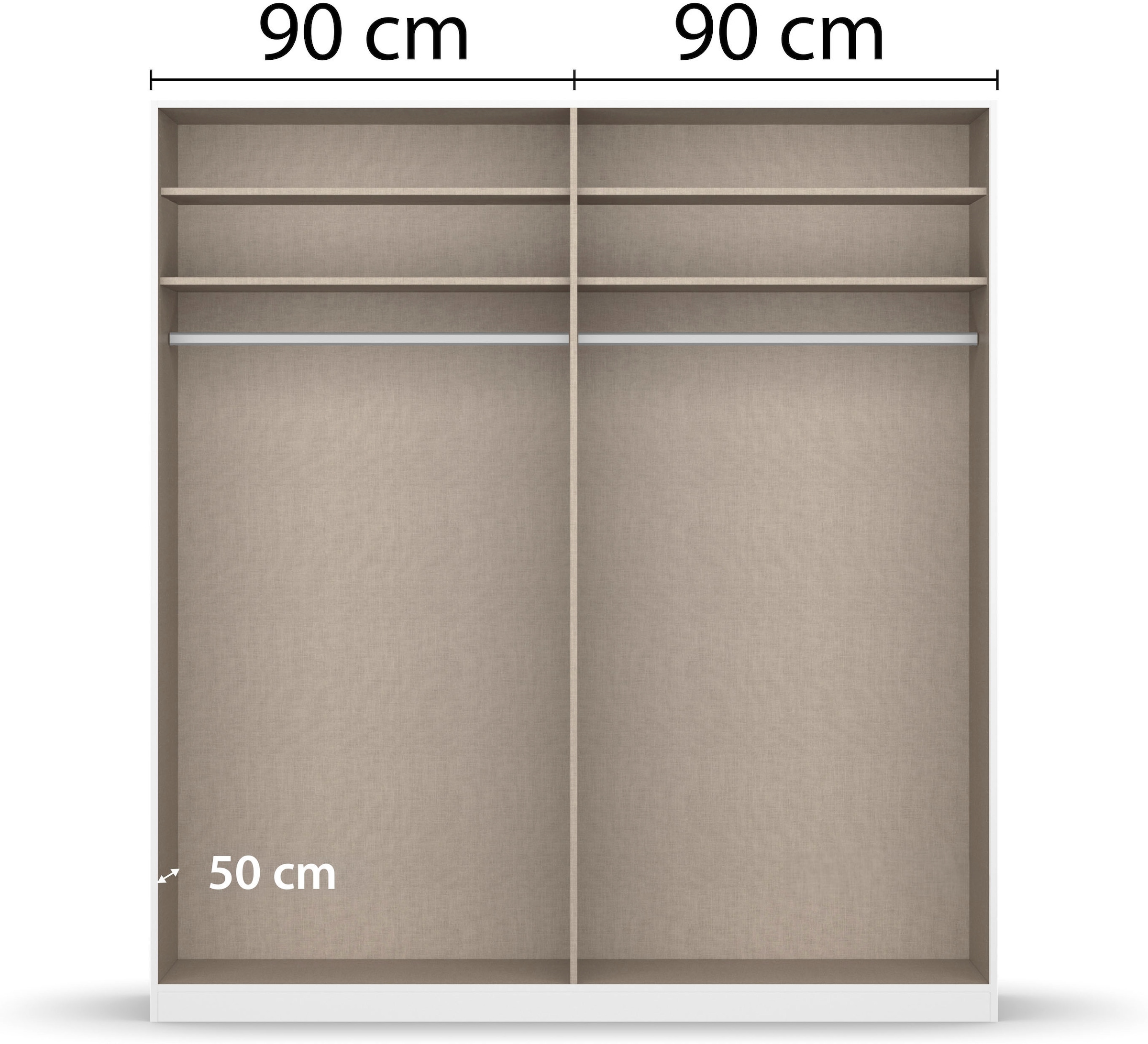 rauch Drehtürenschrank »Kleiderschrank Schrank Garderobe Breiten 181/226/271 cm LAMELLA« 3 verschiedene Ausstattungen BASIC/CLASSIC/PREMIUM (inkl. SOFT-CLOSE),  elegante Lamellen-Auflage in 3D Akustikpaneel Optik MADE IN GERMANY