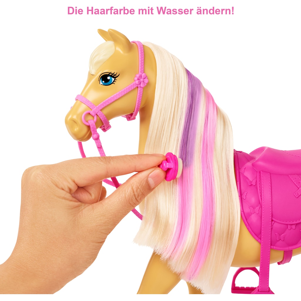 Barbie Anziehpuppe »Reiterin«, (Set), inkl. Pferd und Fohlen mit Farbwechsel-Mähne