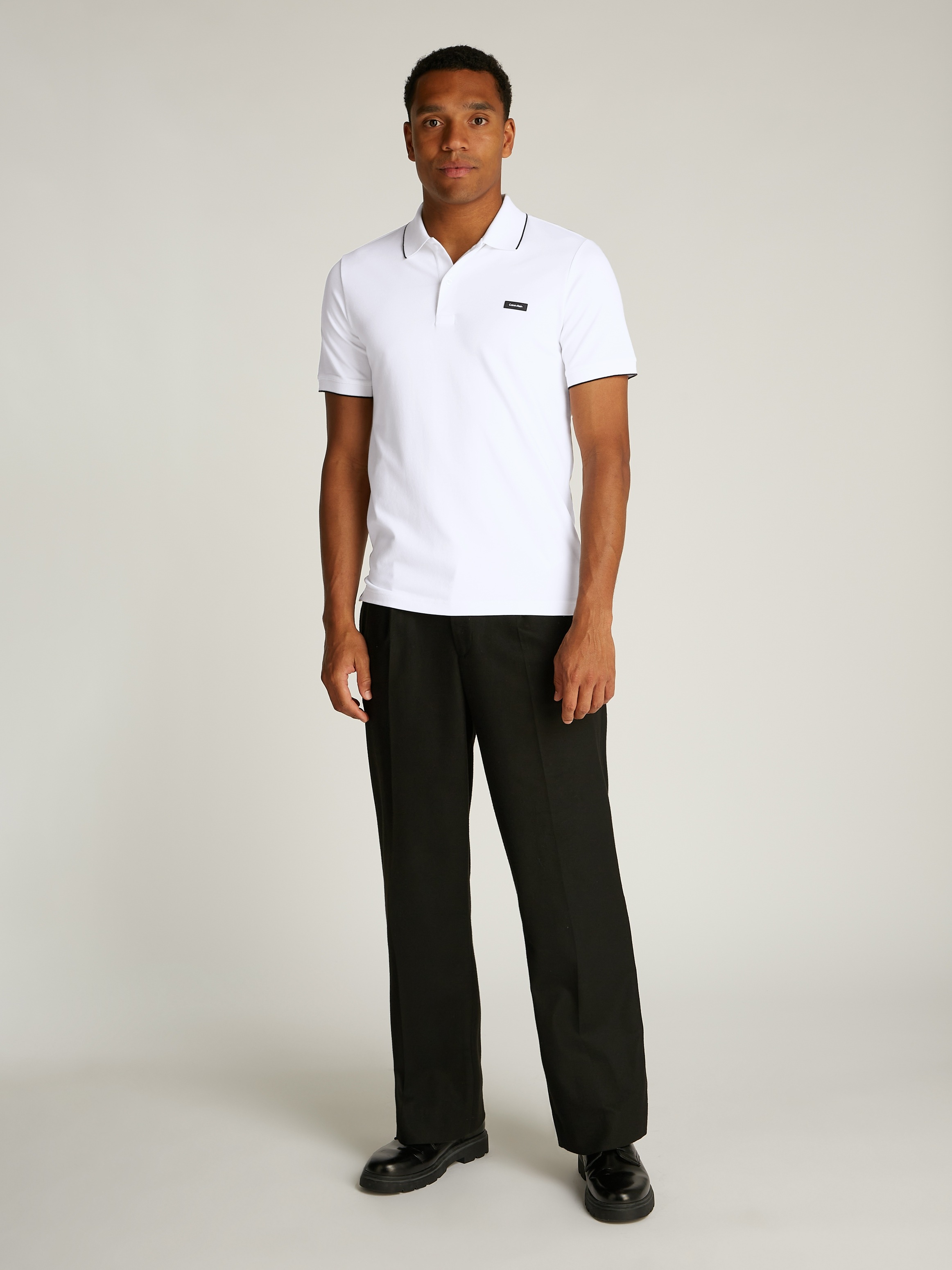 Calvin Klein Poloshirt »STRETCH PIQUE TIPPING POLO«, mit Streifendetail am Kragen