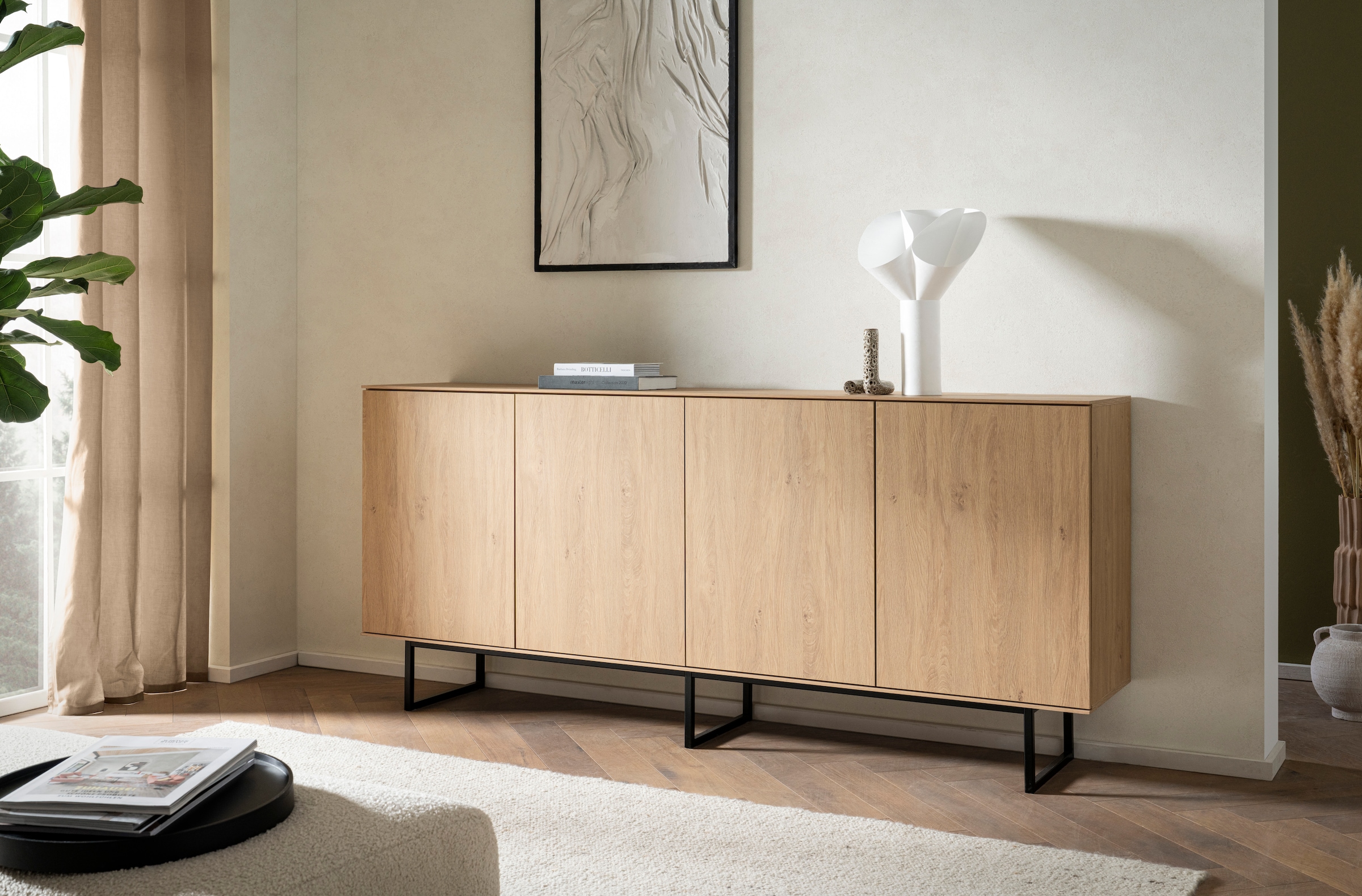 Home affaire Sideboard »Lund, moderner Schrank, Kommode mit Kufengestell« ausreichend Stauraum, vielseitig einsetzbar, 200 cm breit