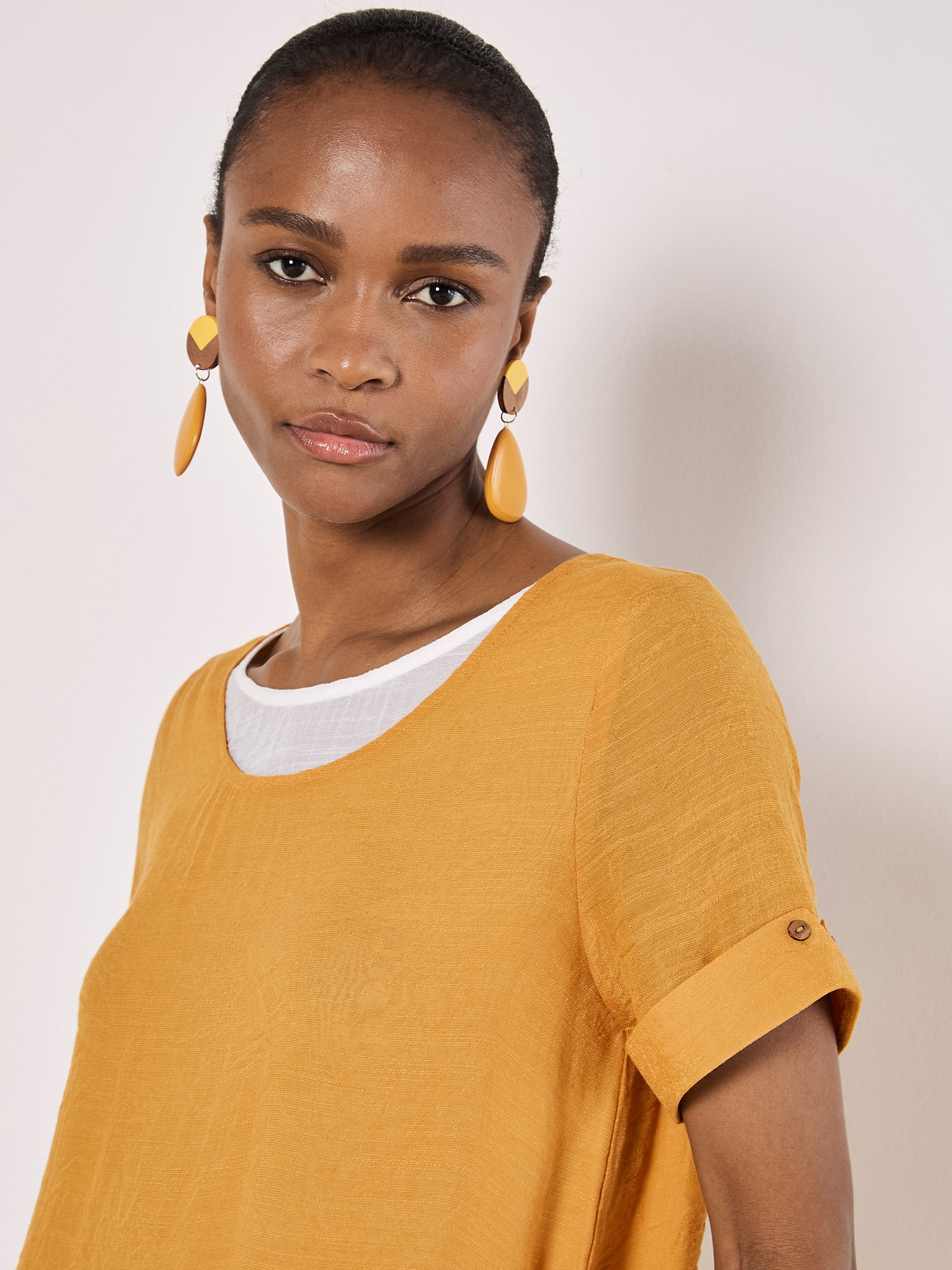 Apricot Partykleid »Minikleid« 1 tlg. mit Umgeschlagärmeln