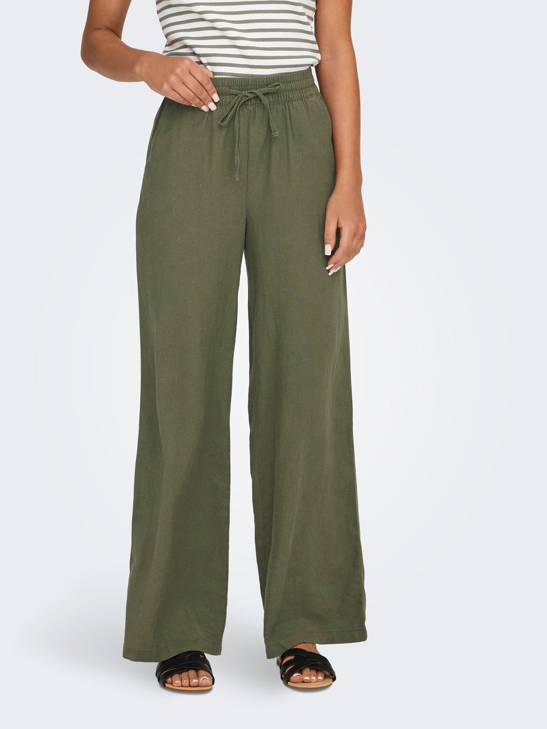 JDY Culotte »JDYSAY LINEN HW WIDE PANT WVN NOOS«