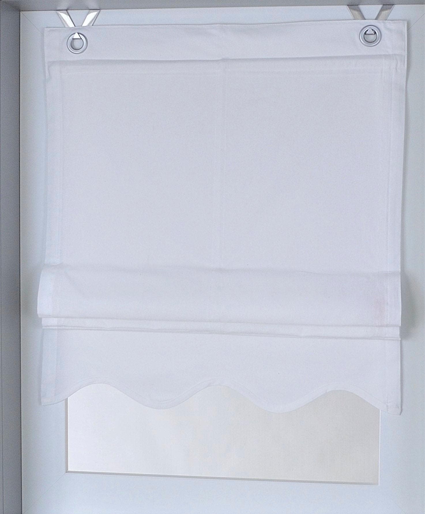 Kutti Raffrollo »Olivia« mit Hakenaufhängung ohne Bohren freihängend blickdicht, Baumwolle, Hakenaufhängung