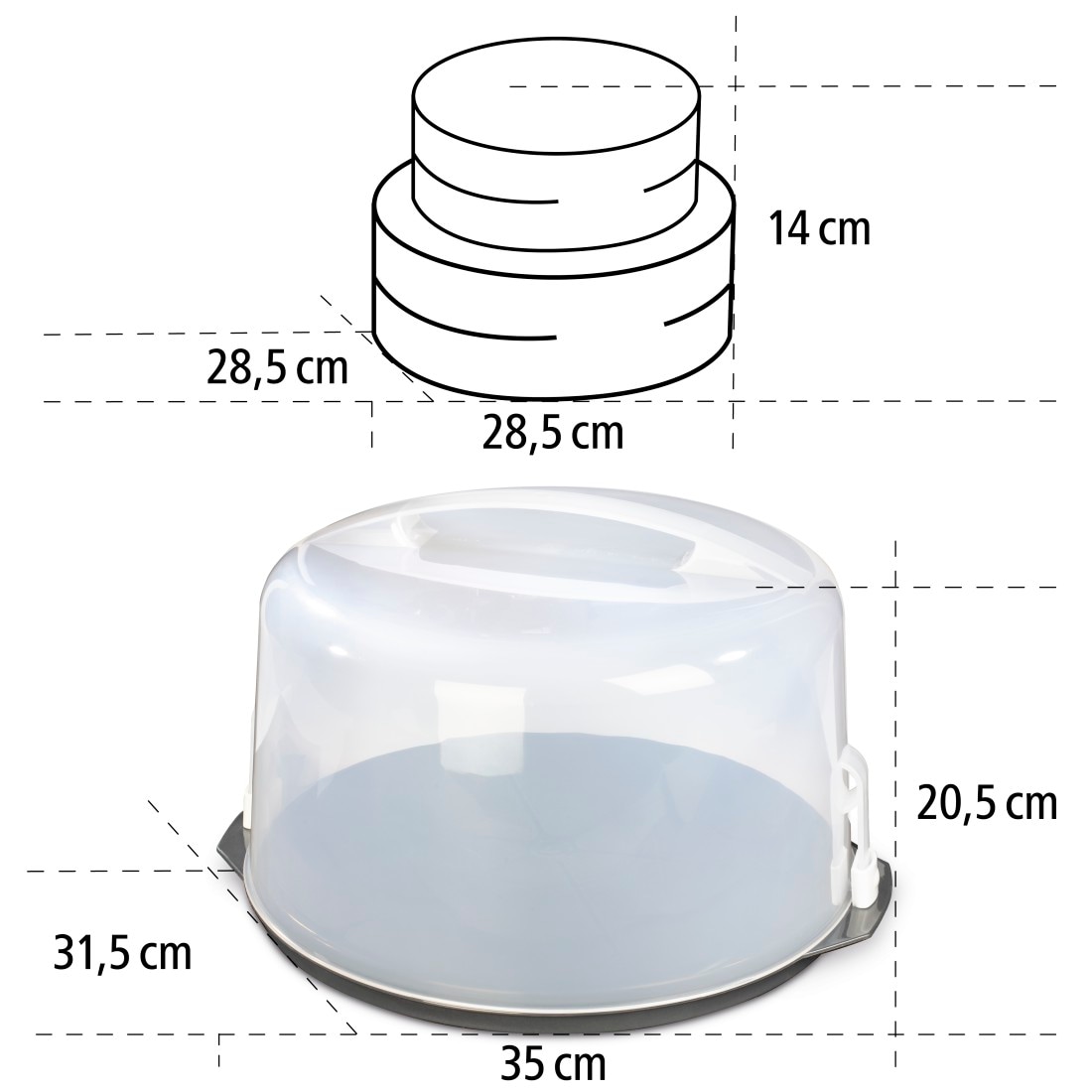 Xavax Kuchentransportbox »Tortentransportbox, rund«, (2 tlg.), Kuchenbox