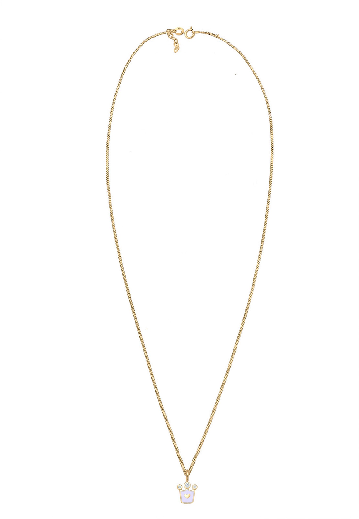 Elli Silberkette »Halskette Krone Glas Kristalle Emaille 925 Sterling Silber«