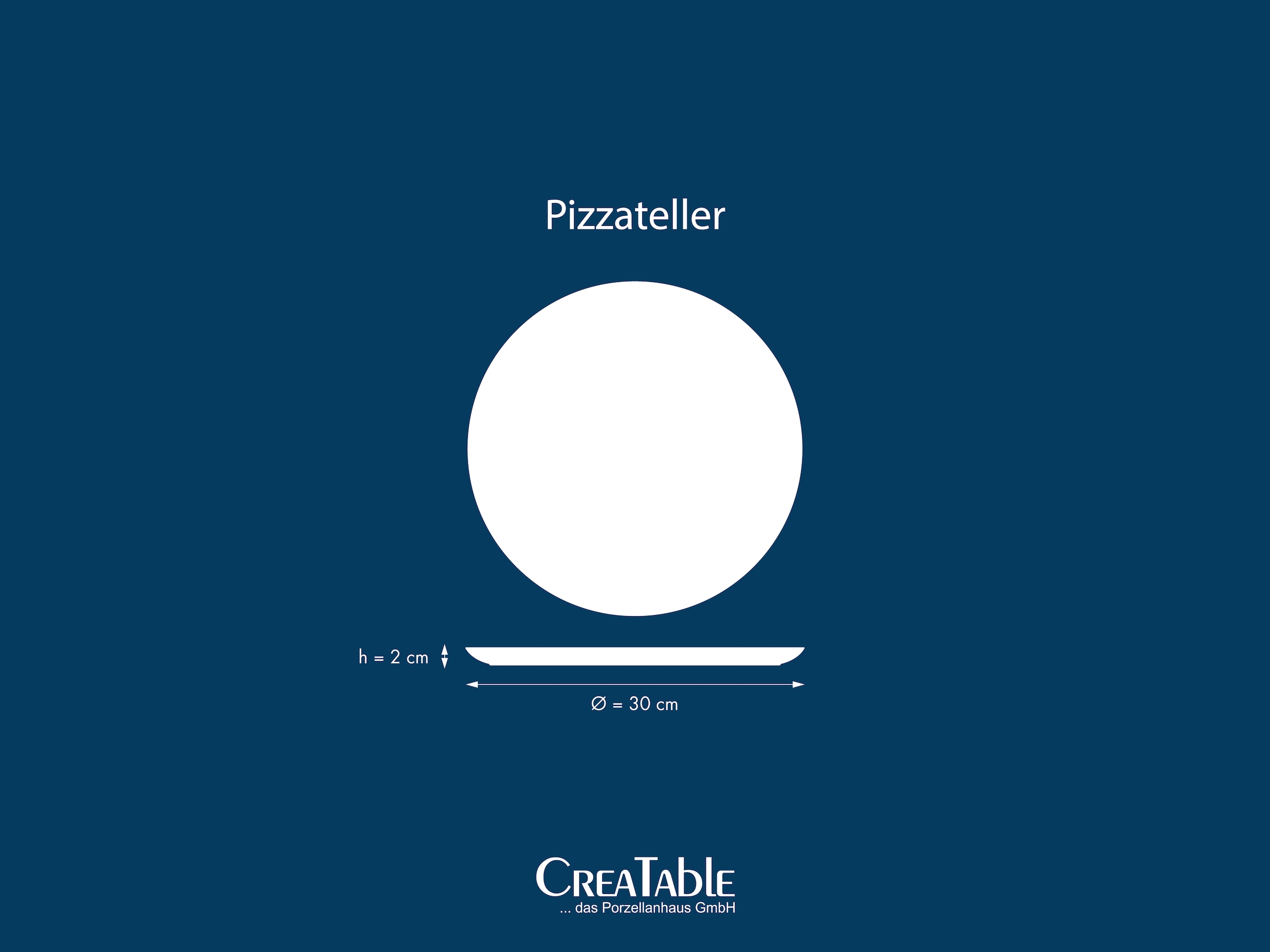 CreaTable Pizzateller »Milano Pizza, Teller Set, 4-tlg.« Italienische Eleganz, Vielseitig einsetzbar
