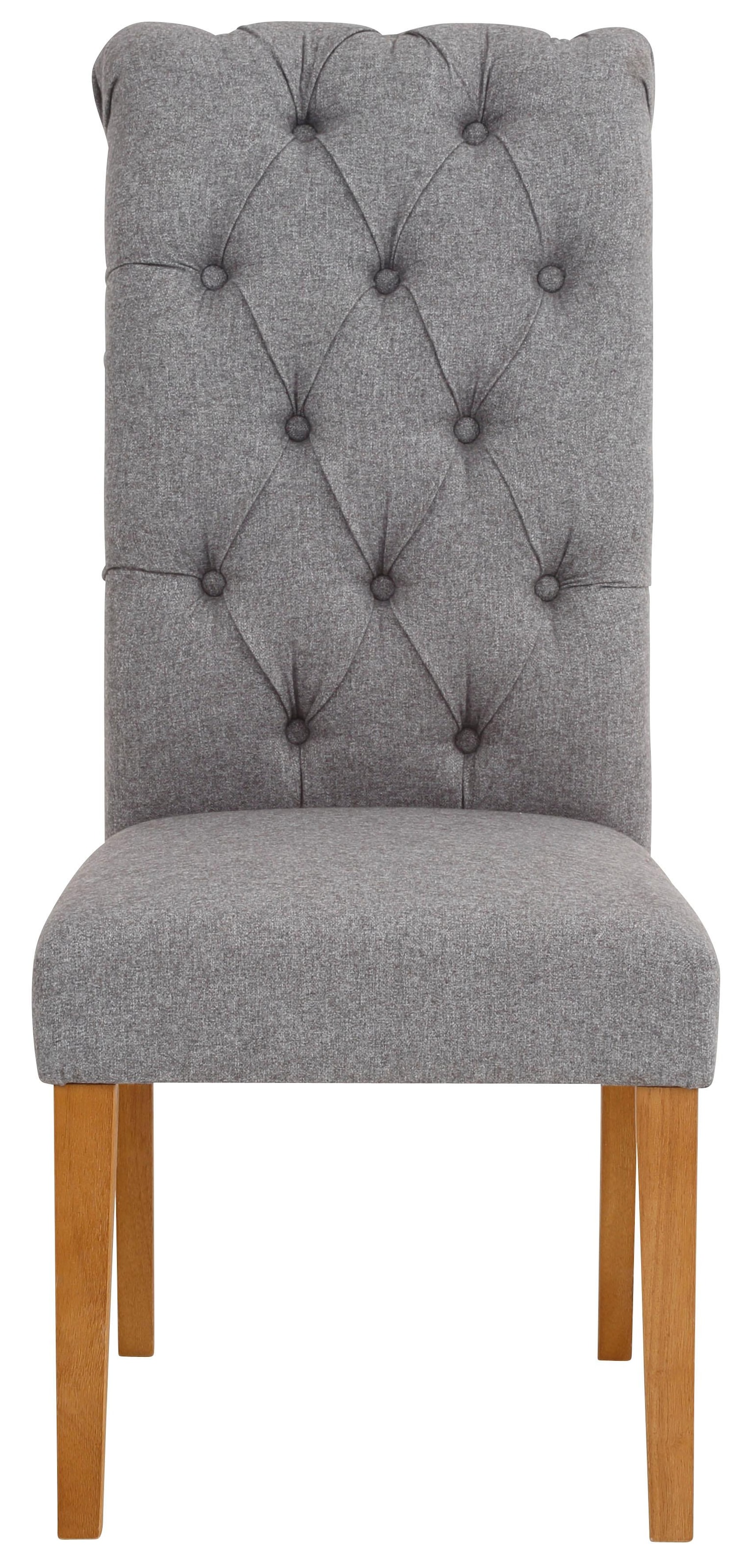 Home affaire Esszimmerstuhl »Liao«, (Set), Webstoff-Struktur (100% Polyester), 2er-Set, mit edler Knopfheftung in der Rückenlehne