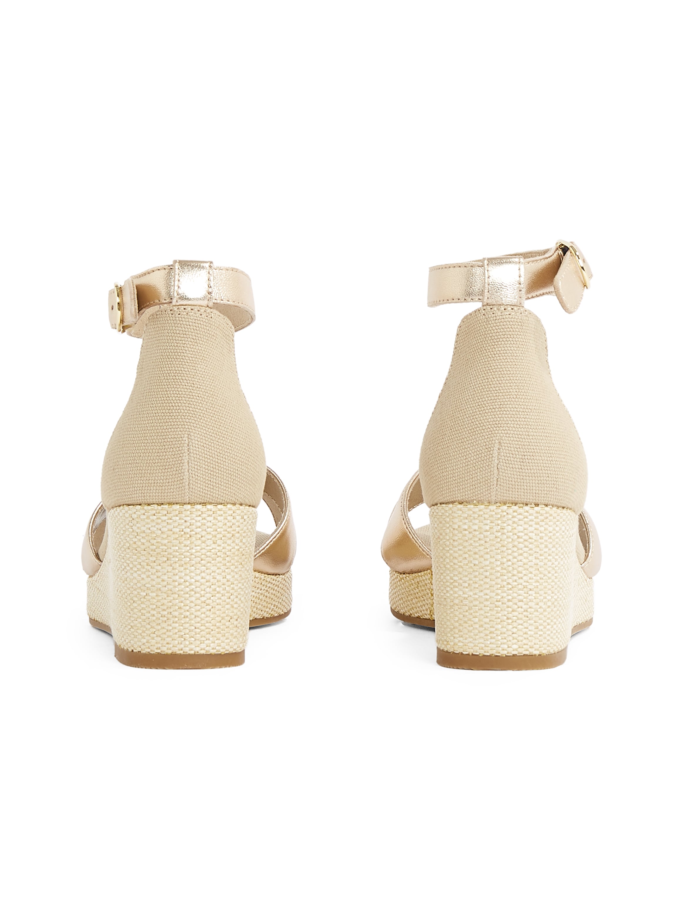 Tommy Hilfiger Keilsandalette »FLAG METALLIC MID WEDGE ESPAD«  , Riemchensandale, Sommerschuh mit verstellbarer Schnalle