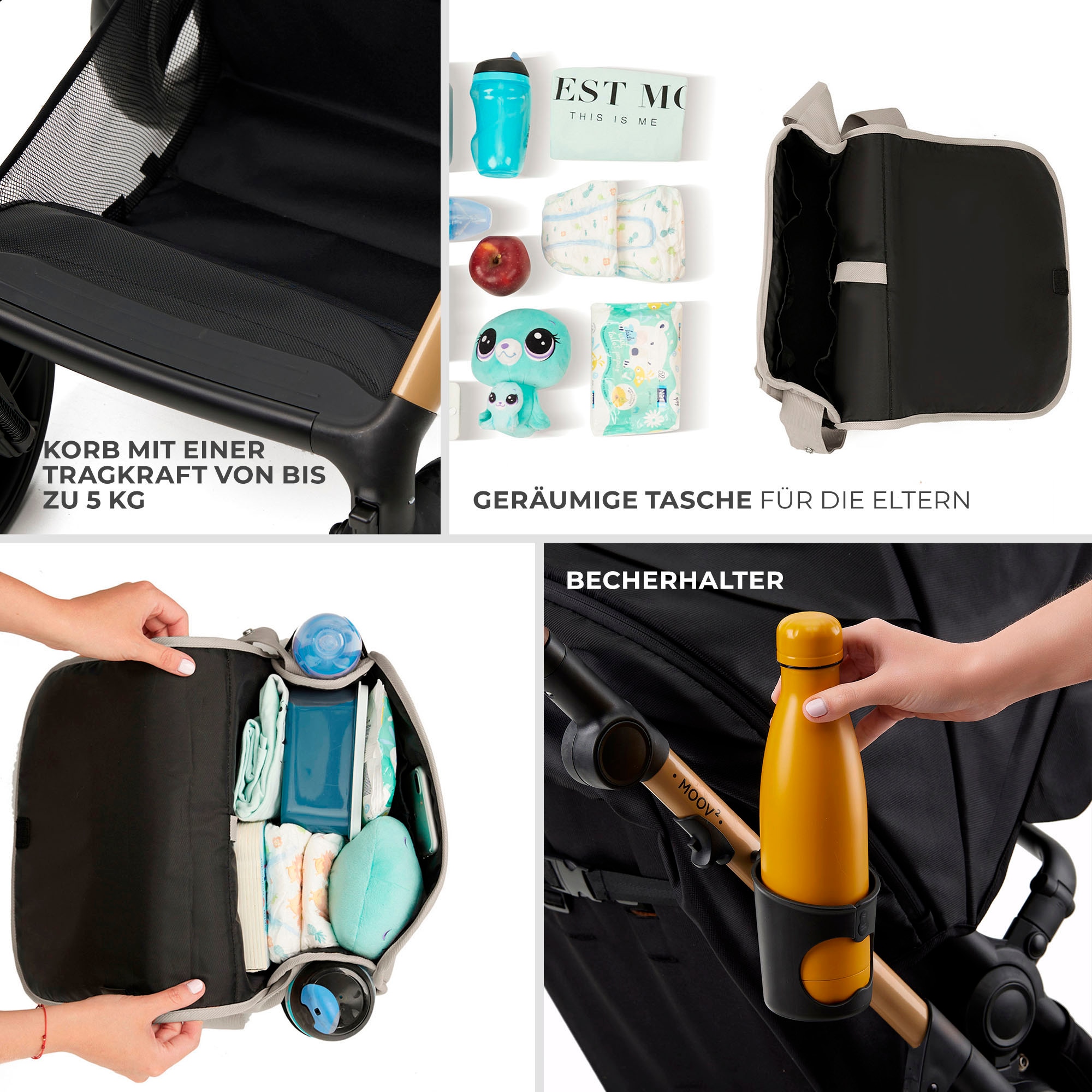 Kinderkraft Kombi-Kinderwagen »MOOV 2 4in1 EVA« 27 kg mit EVA-Rädern