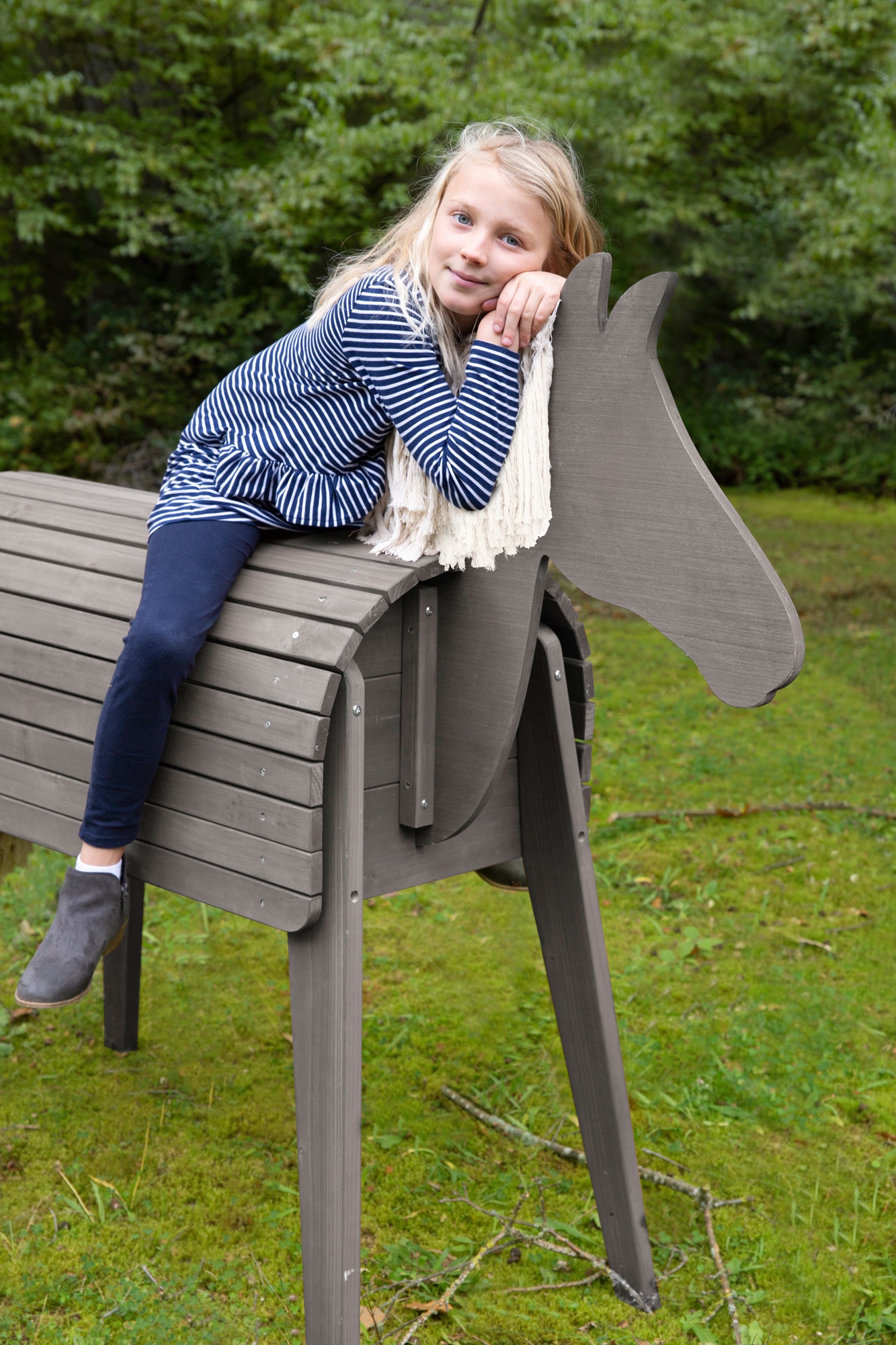 roba® Holzpferd »Spielpferd«, Gartenpferd, HxBxT: 123 x 65 x 153 cm, Sitzhöhe: 89 cm