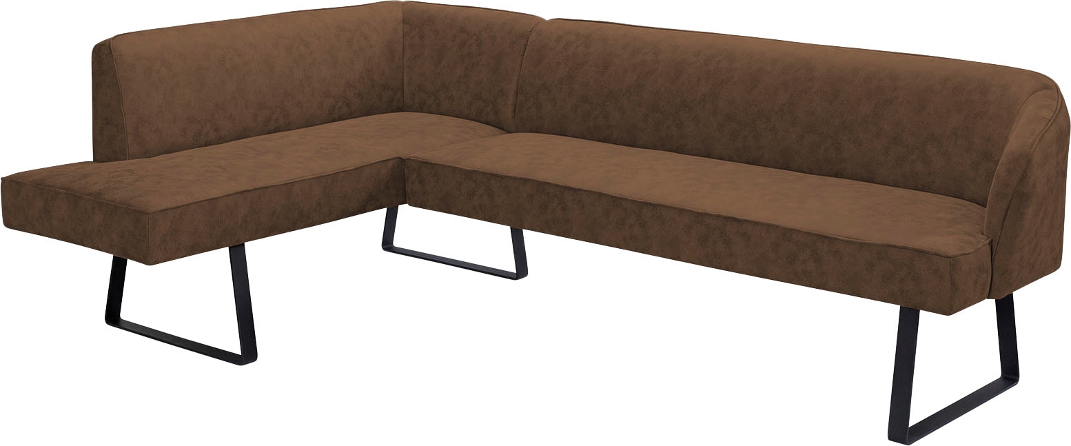 exxpo - sofa fashion Eckbank »Americano«, mit Keder und Metallfüßen, Bezug in verschiedenen Qualitäten