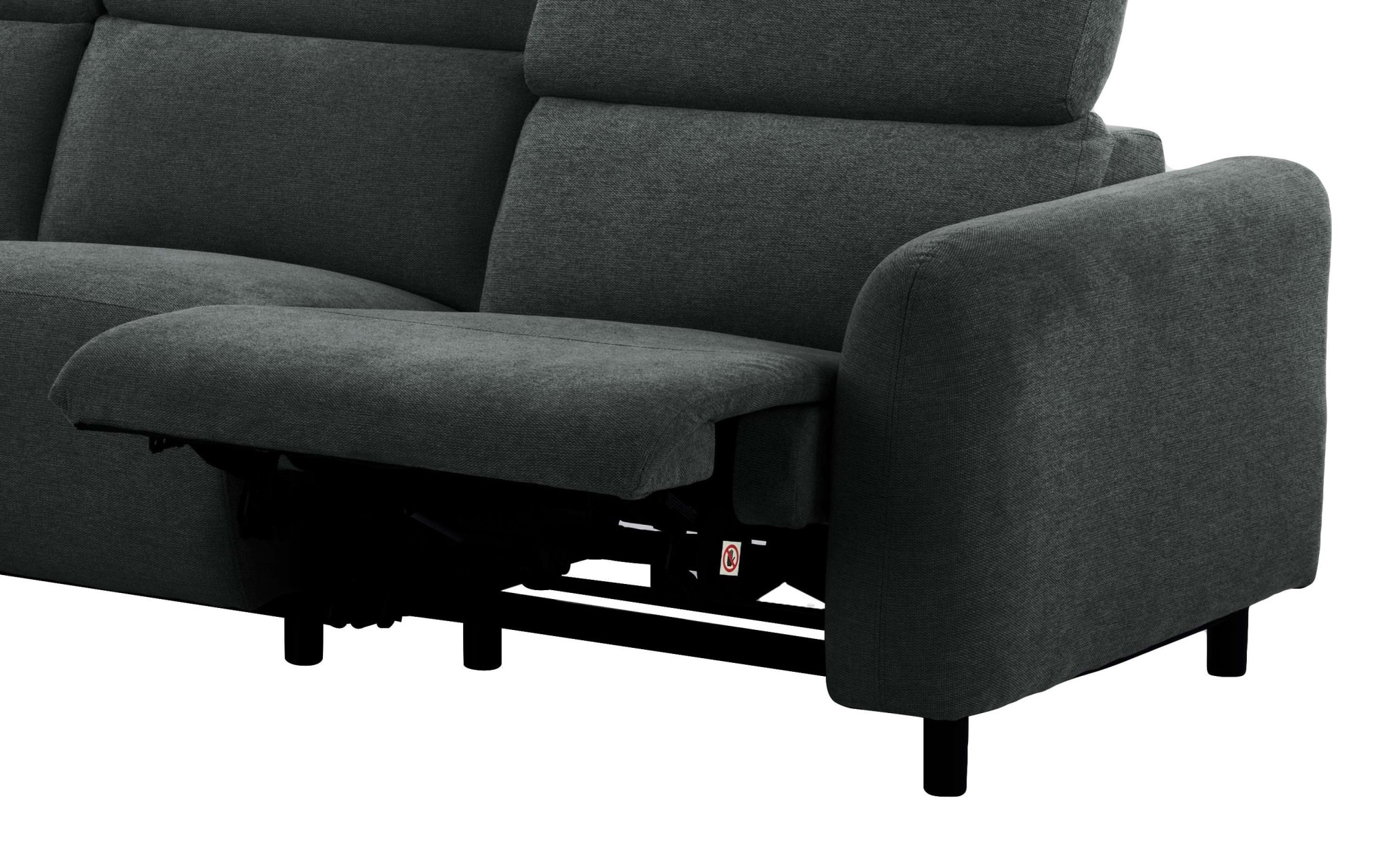 Home affaire Ecksofa »SKAANE Struktur, L-Form, 274 cm, manuelle u. elektrische Funktion,«, rundes Design, Kopfteilverstellung, Federkernpolsterung
