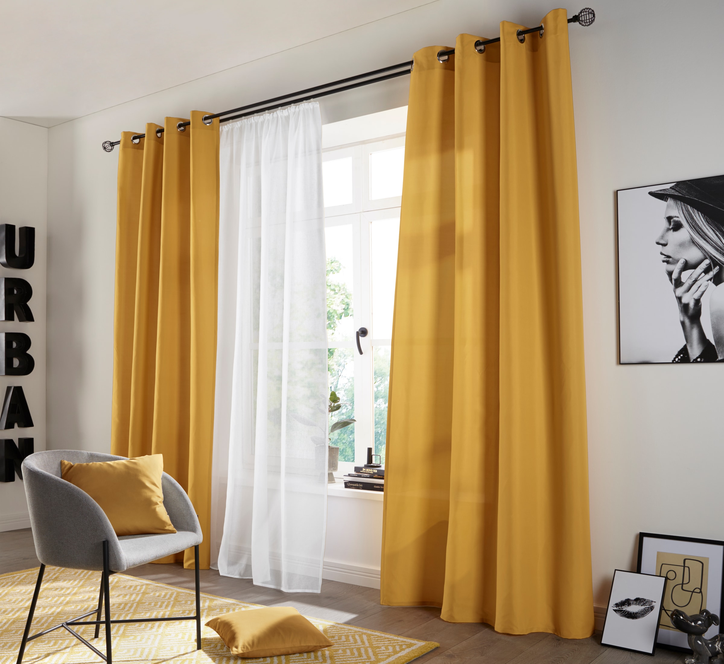 my home Vorhang »Raja«, (2 St.), blickdicht, glatt, einfarbig, verschiedene  Größen