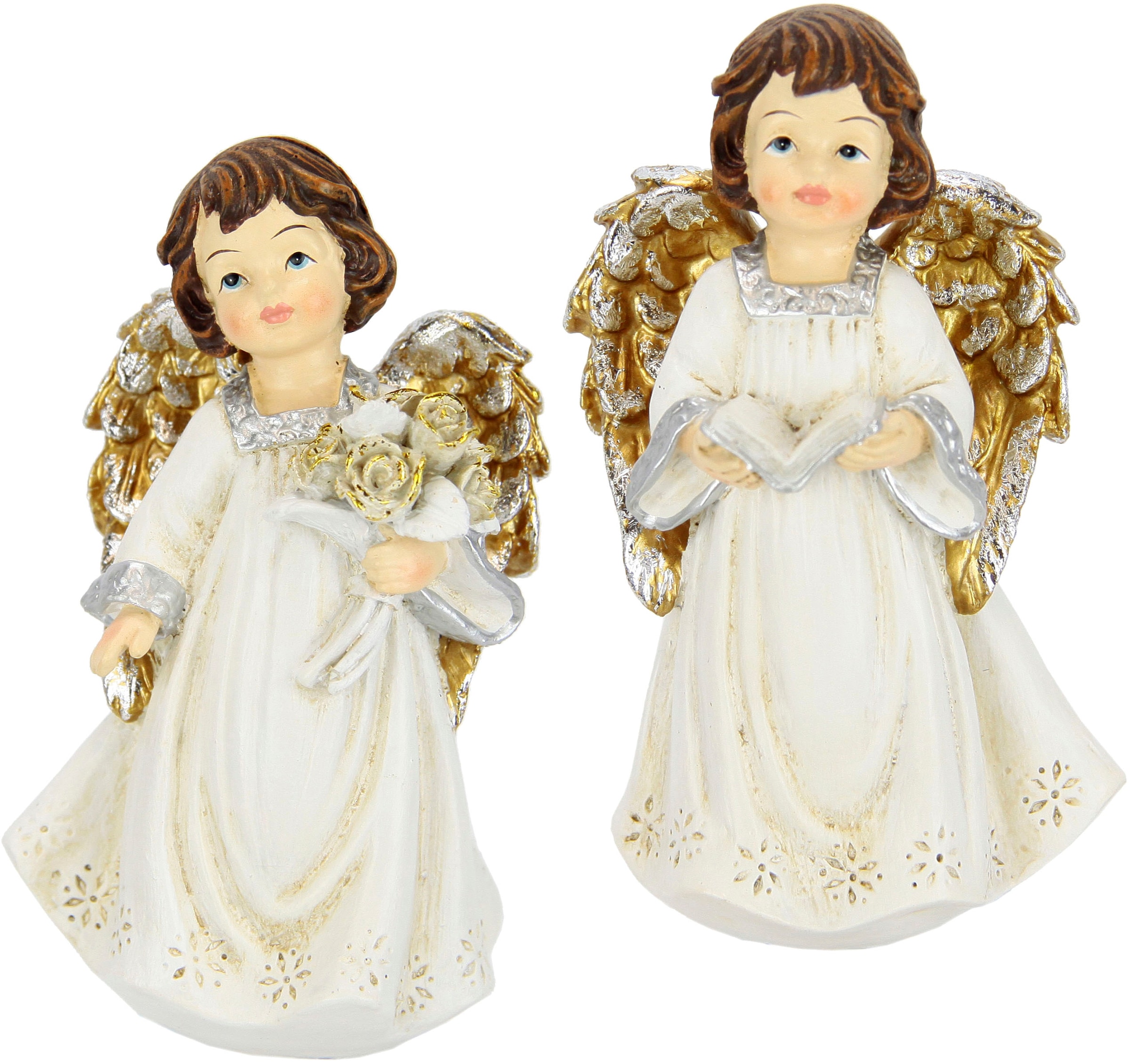I.GE.A. Engelfigur »Engel«, 2er Set mit Blumen, Dekofigur, Dekoengel auf  Rechnung kaufen | Engelfiguren