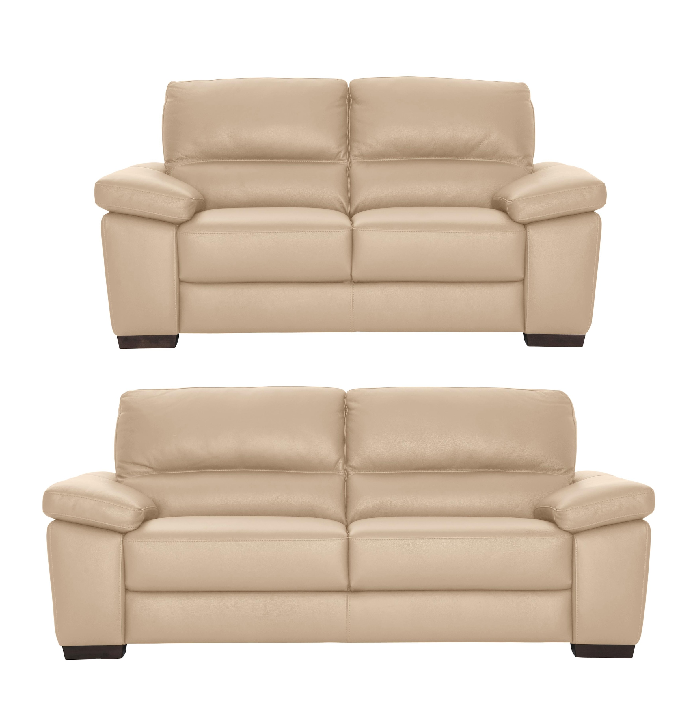 CALIA ITALIA, Polstergarnitur »Gaia, hochwertige Garnitur aus 2-Sitzer und 3-Sitzer, edles Design« Set, 2 Stk. tlg. Ledergarnitur, in zwei 