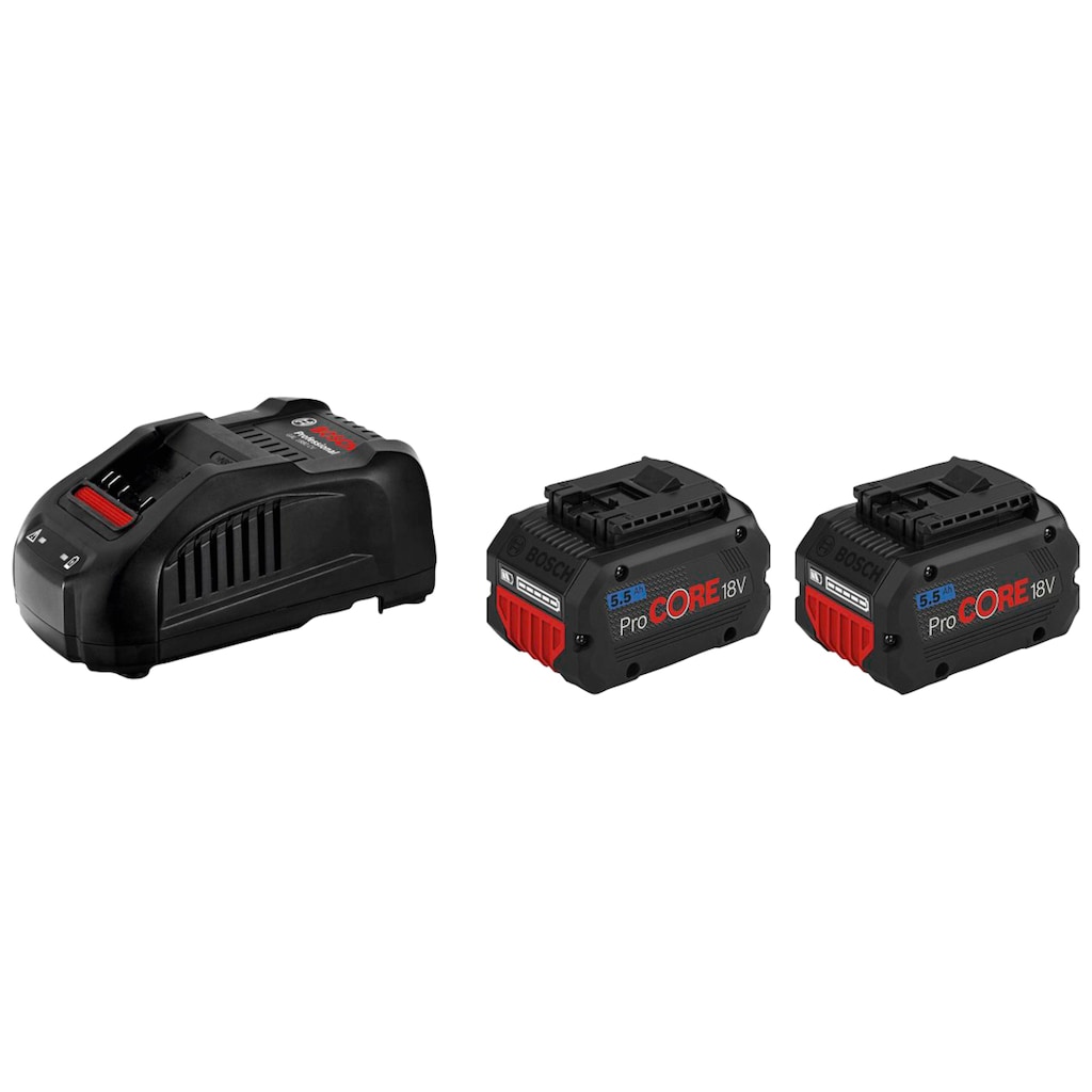 Bosch Professional Akku Starter-Set »ProCORE 18V 4.0Ah, ProCORE 18V 5.5Ah, GAL 1880 CV«, für ein breites Anwendungsspektrum