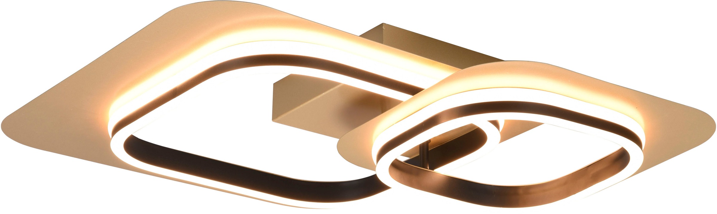 TRIO Leuchten LED Deckenleuchte »Lugo«, 1 flammig, Leuchtmittel LED-Board | LED fest integriert, Deckenlampe schwarz-gold 3 Dimmstufen warmweiß Deko Leuchte Wohnzimmer