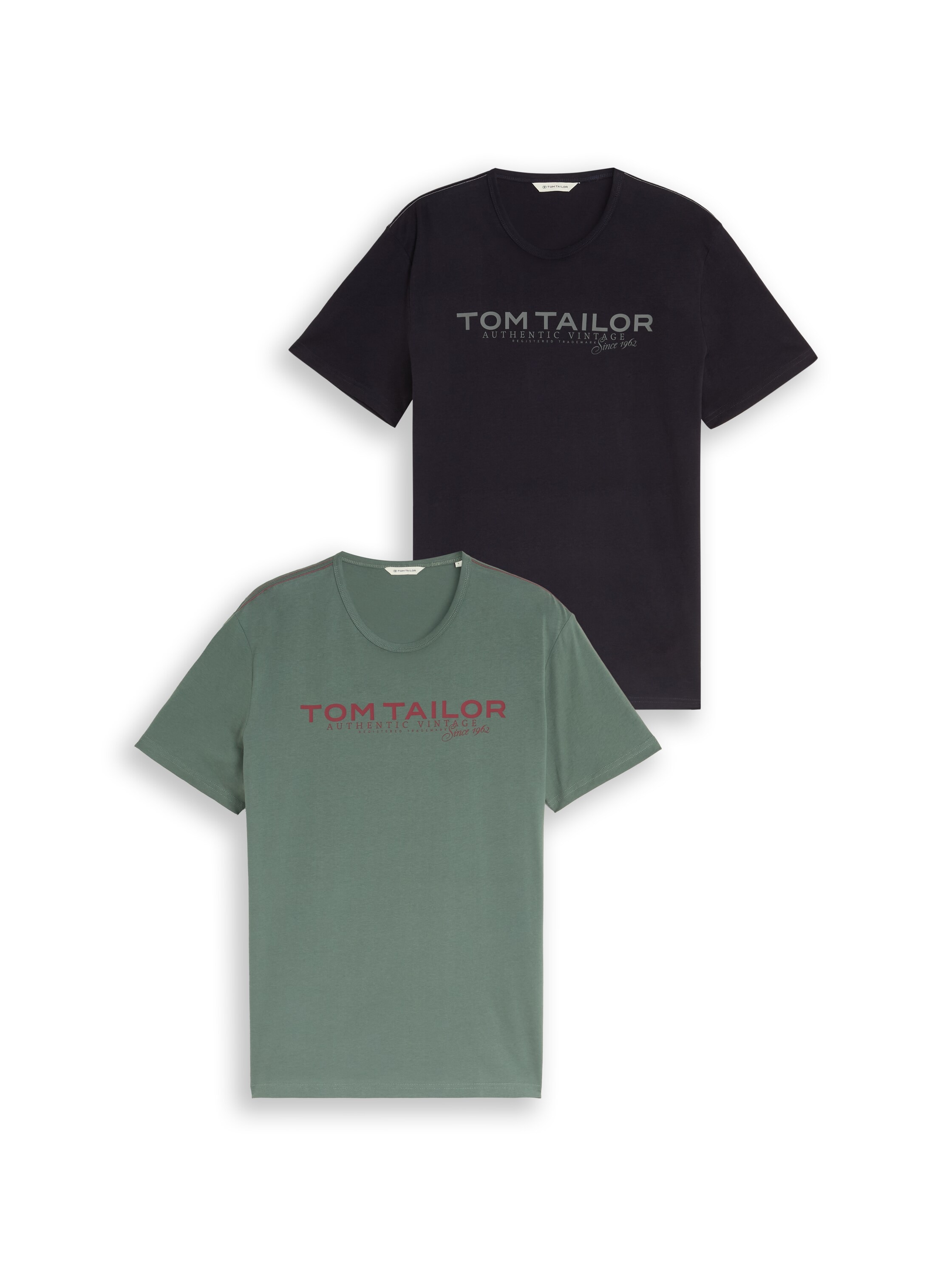 TOM TAILOR T-Shirt 2 2er Pack Sommershirt mit Logo-Print