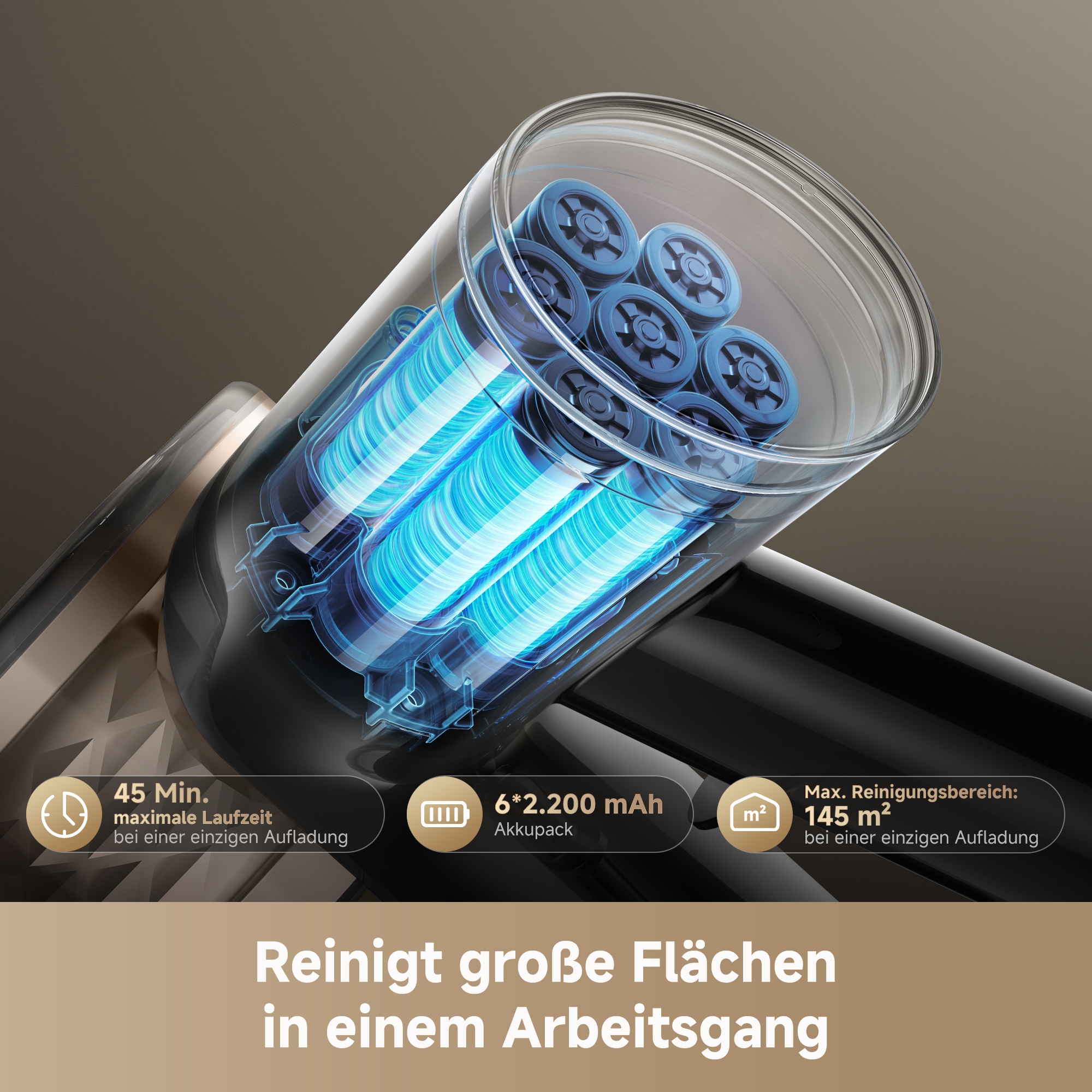 Dreame Akku-Hand-und Stielstaubsauger »R10s Lite« 25000 Pa, 45 min, 99.9% Filter, LED, Flex 90°
