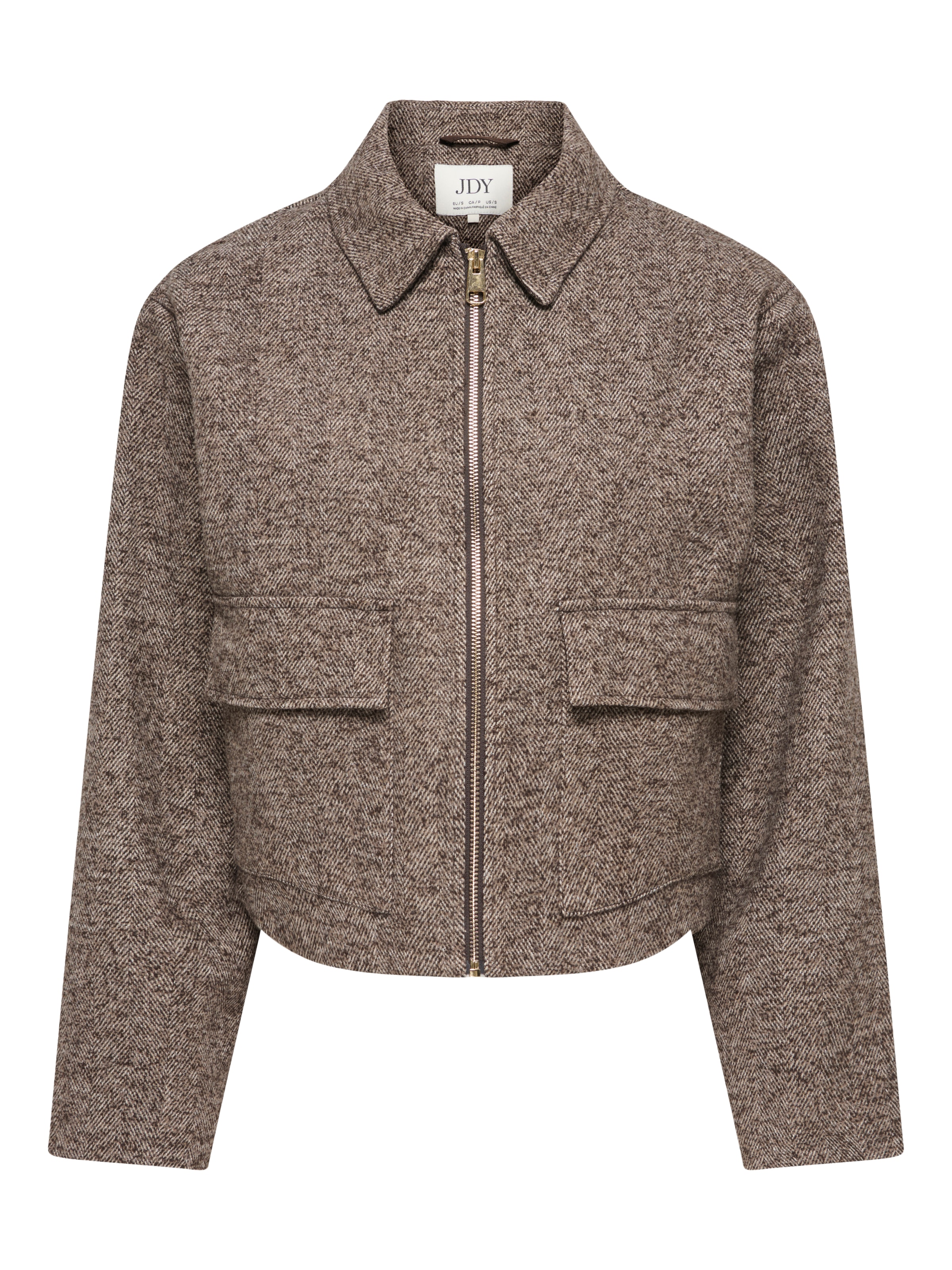 JDY Kurzjacke »JDYVINGA HERRINGBONE JACKET OTW YFM« Kunstfaser, Fischgratmuster