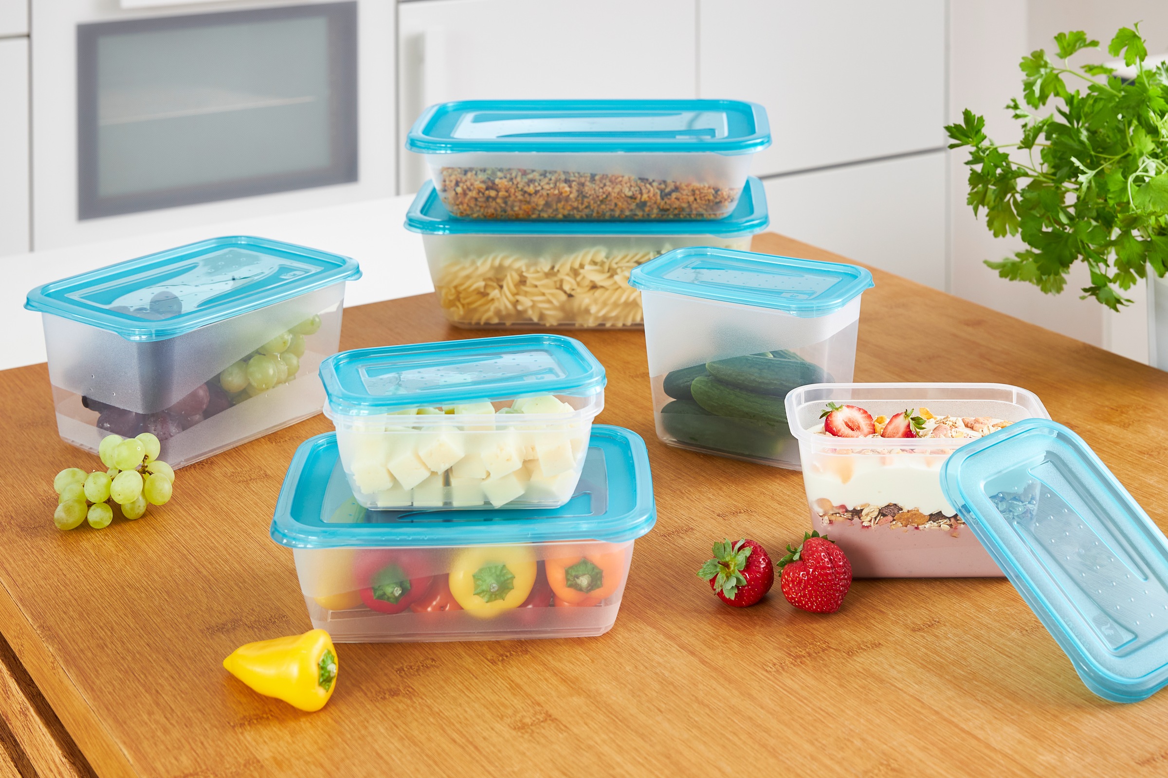 keeeper Frischhaltedose »Fredo Fresh (Set,17-tlg.), rechteckig, 500-2000 ml« Set, 17 Stk. tlg. lebensmittelecht, spülmaschinengeeignet, gefriergeeignet