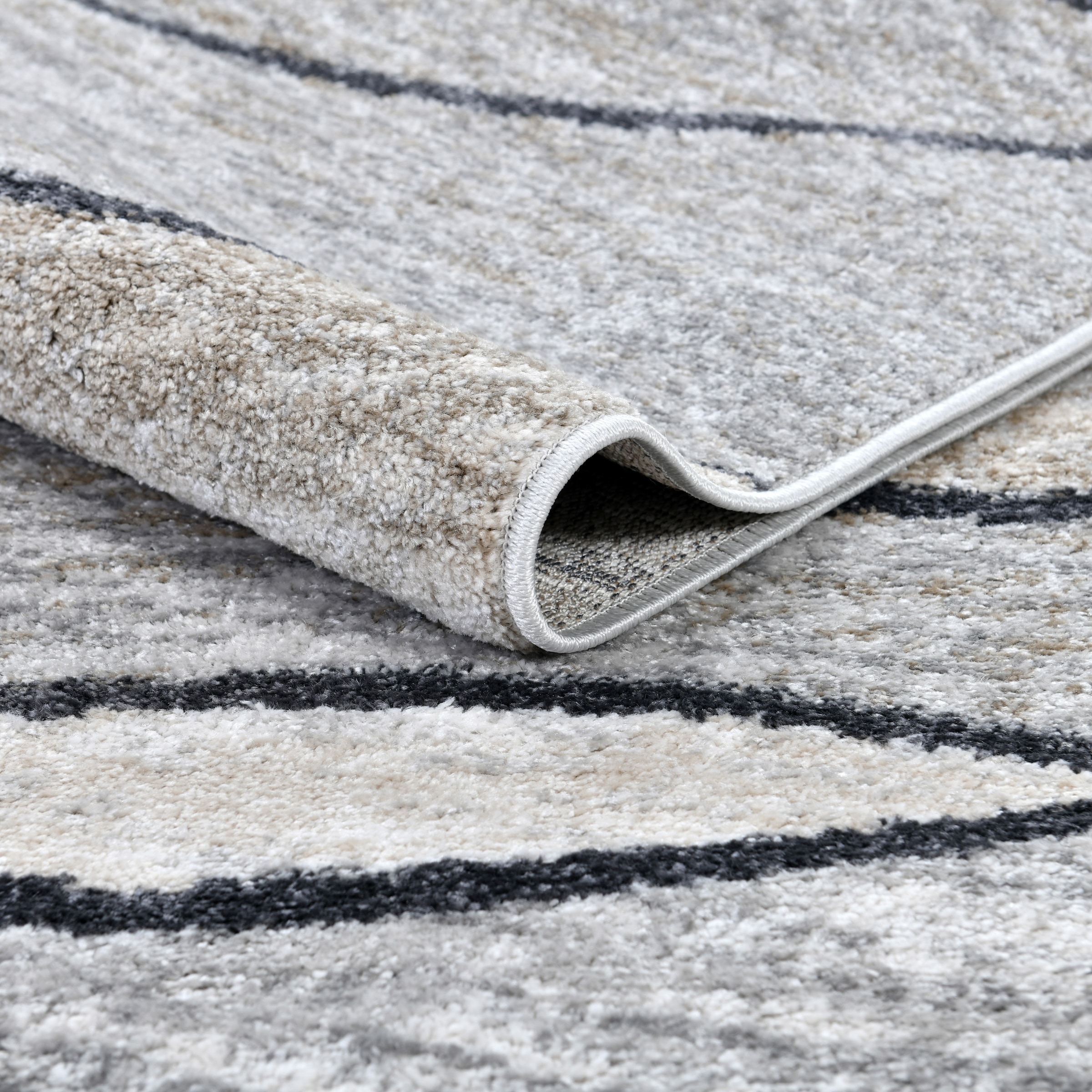 my home Teppich »Esmea«, rechteckig, 9 mm Höhe, modernes Wellen Muster, pflegeleicht, Wohnzimmer, Schlafzimmer
