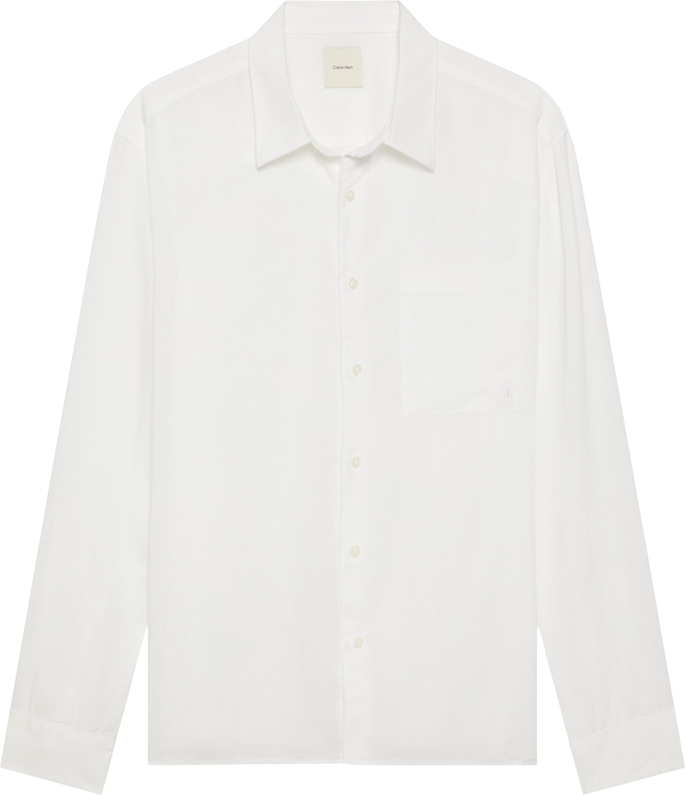 Calvin Klein Leinenhemd »SOLID LINEN CLASSIC« Kentkragen, Regular Fit, Leinen-Viskosemix