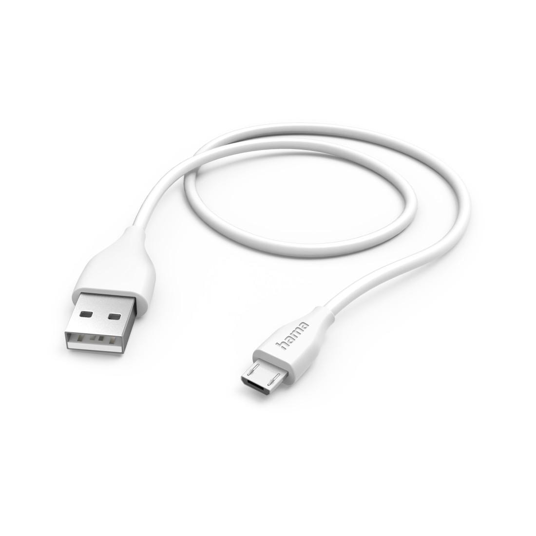 Hama USB-Kabel »Ladekabel, USB A, Micro USB, 1,5 m, Weiß«, Micro-USB-USB Typ A, 150 cm
