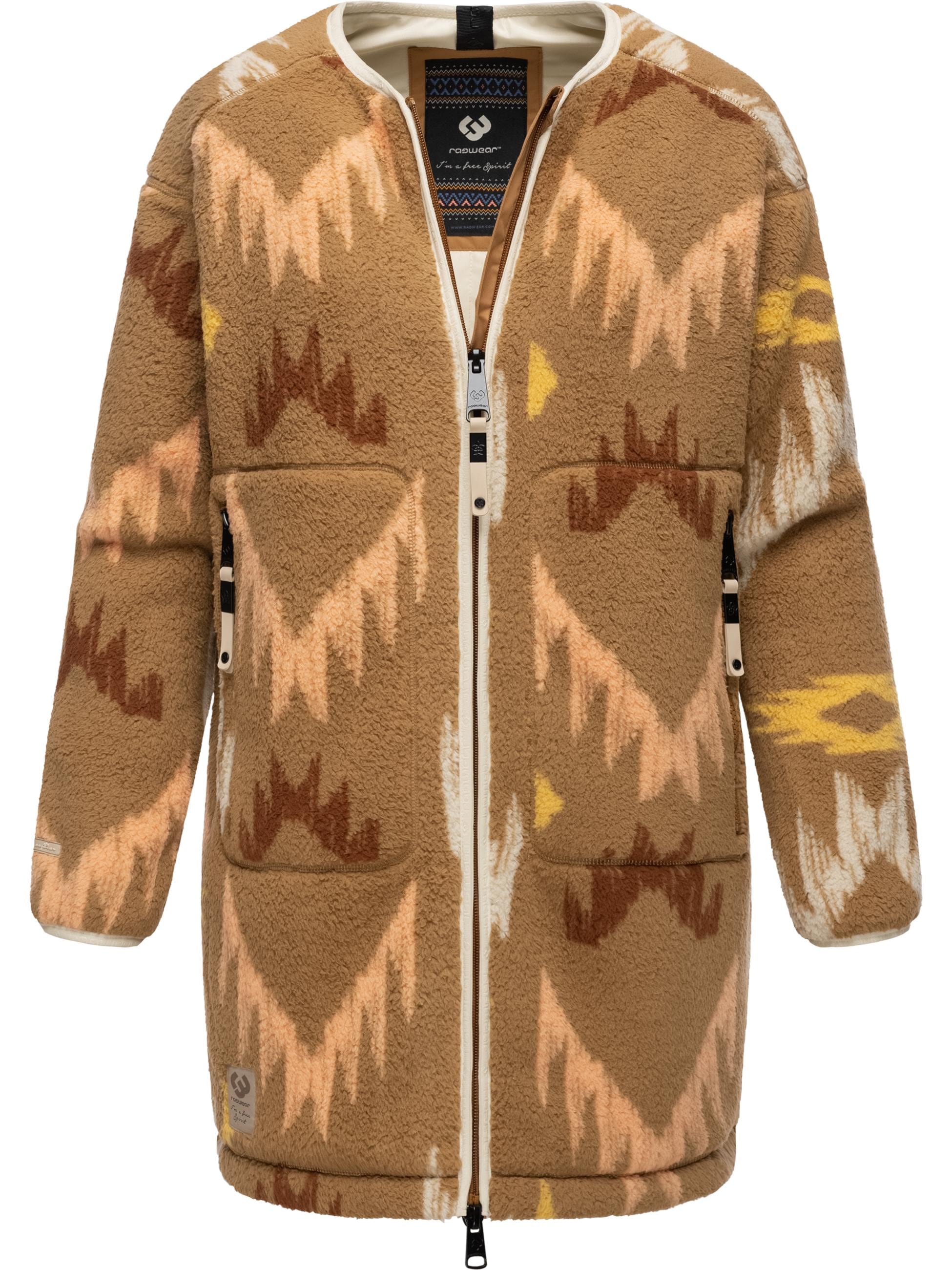 Plüschjacke »Übergangsjacke Fouzy Aztec«, ohne Kapuze, flauschige Übergangsjacke aus...