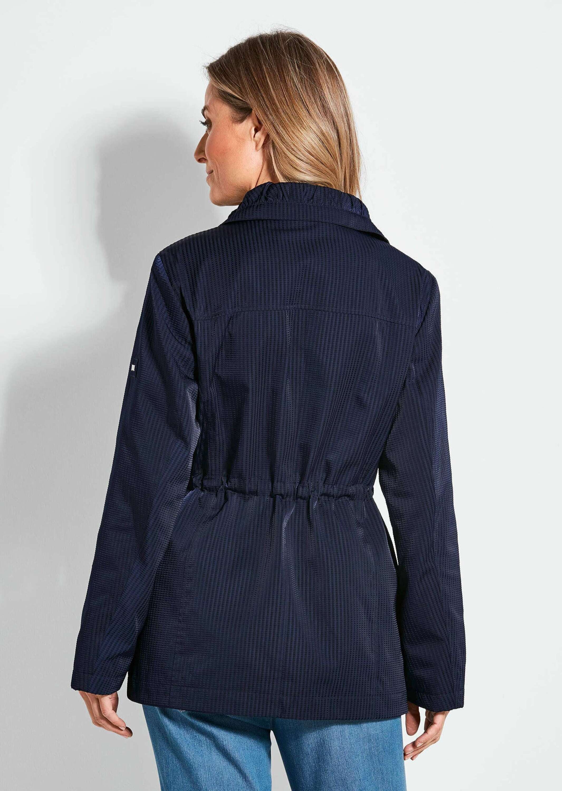 GOLDNER Blouson »Longjacke aus fein strukturierter Ware« modisches, gestreiftes Innenfutter