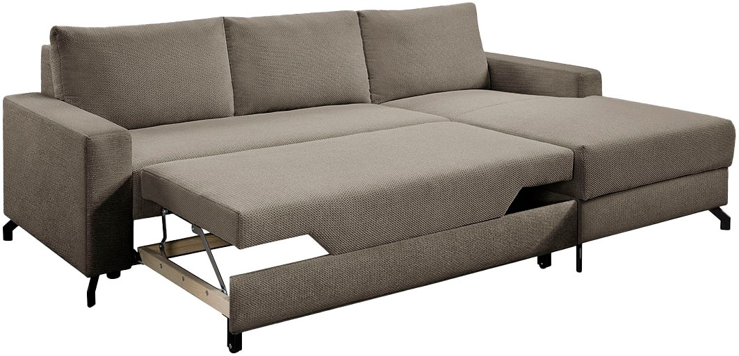 exxpo - sofa fashion Ecksofa »Quattro L-Form, B/T: 247/162 cm«, wahlweise mit Bettfunktion, Bettkasten