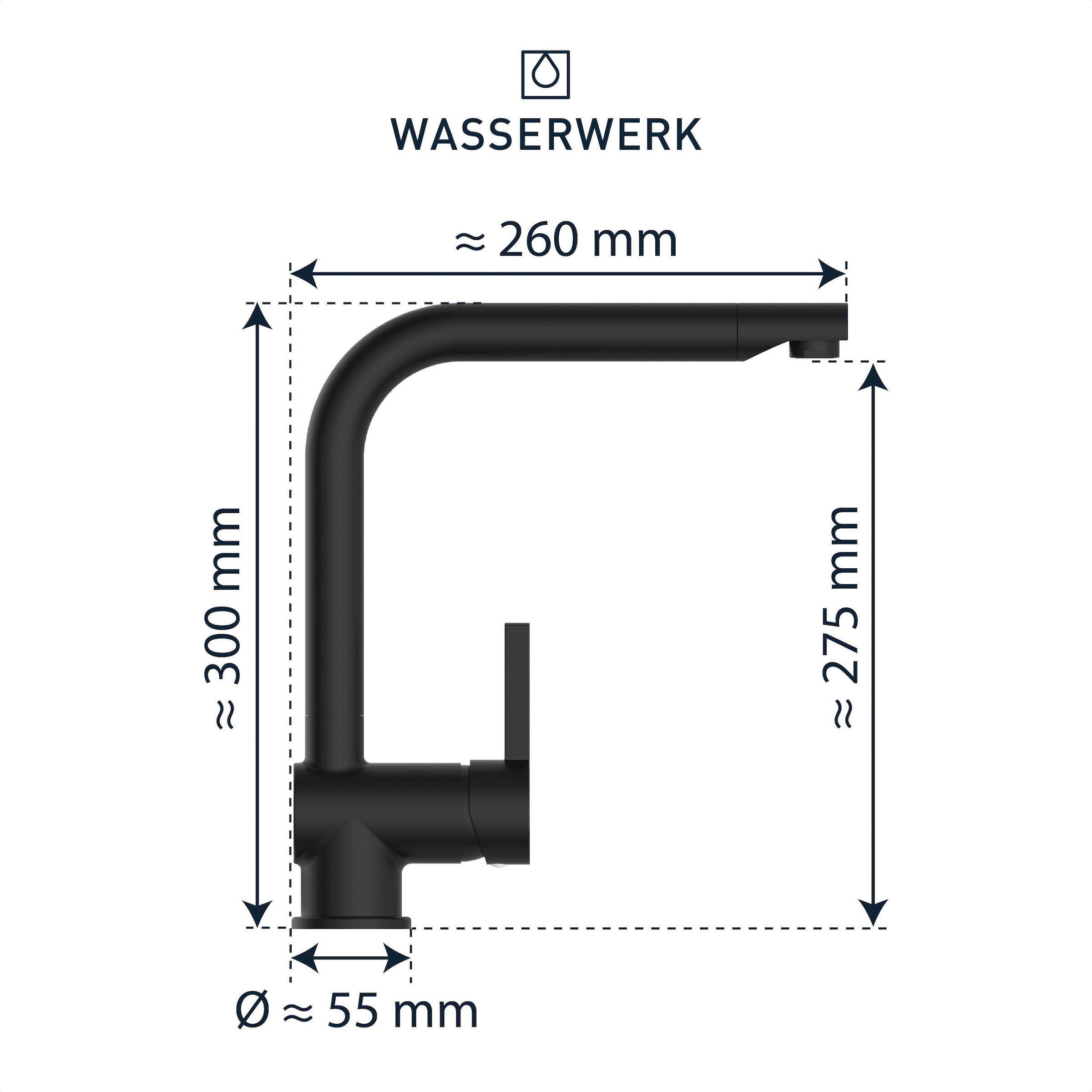 WASSERWERK Spültischarmatur »WK 4, Wasserhahn, Küche, Einhebelmischer«