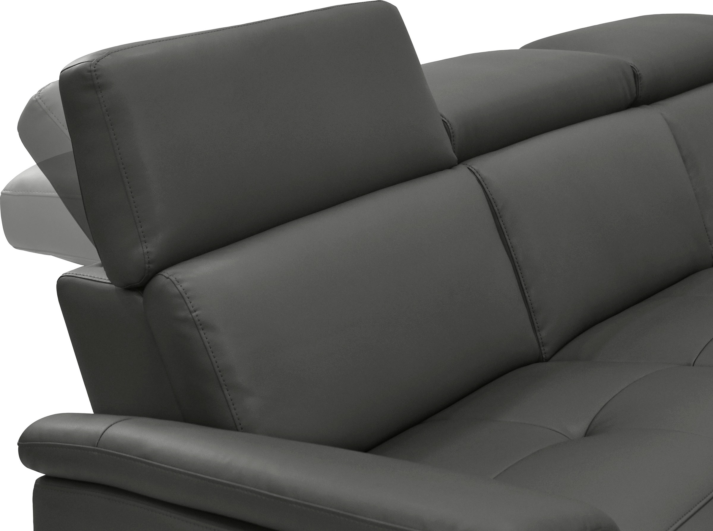 Places of Style Ecksofa »Pareli, L-Form, 259cm,m. Recamiere, Echtleder, Kunstleder, Webstoff«, man. o. elektr. Relaxfunktion, USB/Kopfteilverstellg u. LED