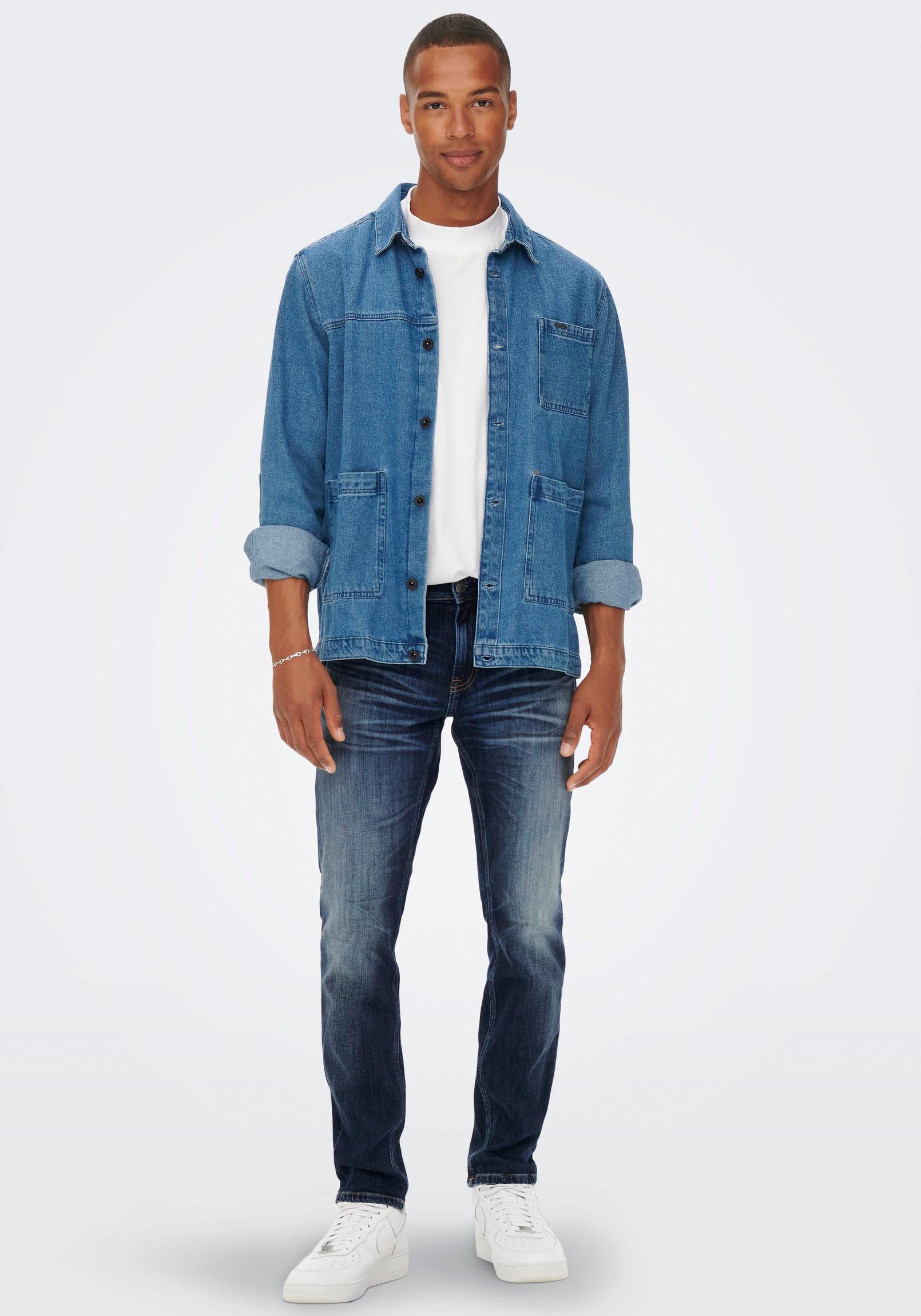 ONLY & SONS Straight-Jeans »ONSWEFT REG. MBD 5094 TAI DNM NOOS«, im 4-Pocket-Style