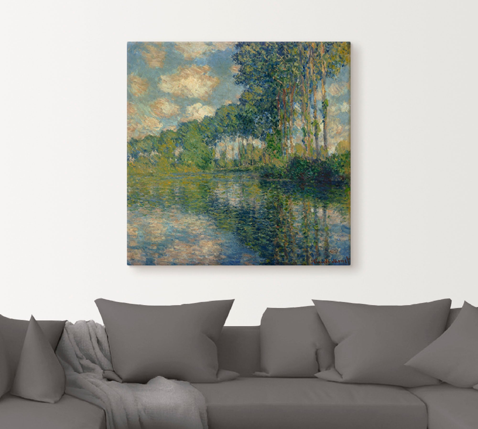 Artland Leinwandbild »Pappeln an der Epte.« Gewässer 1 Stk. tlg. auf Holzrahmen gespannt