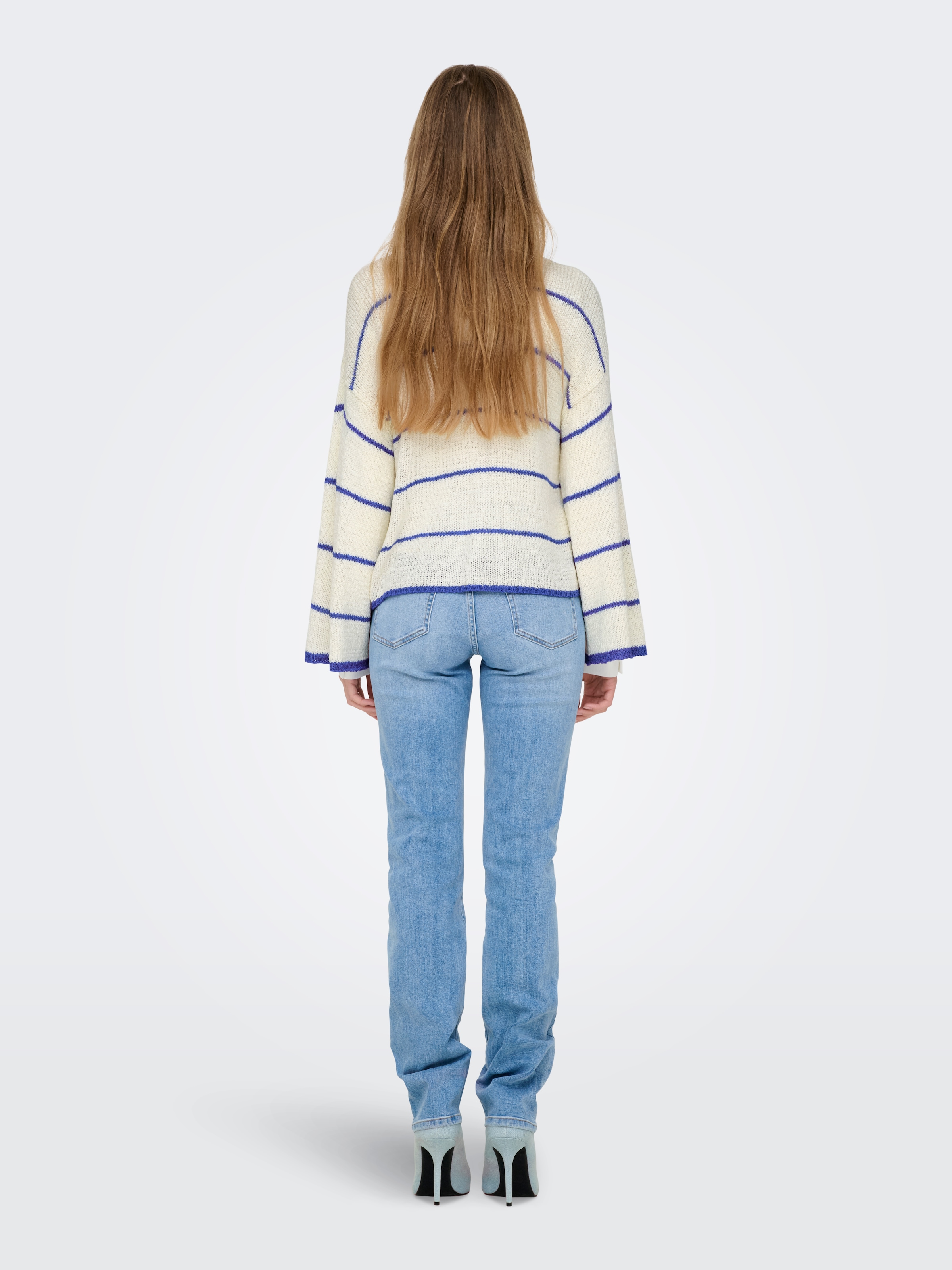 ONLY Rundhalspullover »ONLGEENA 7/8 STRIPE O-NECK KNT NCA«
