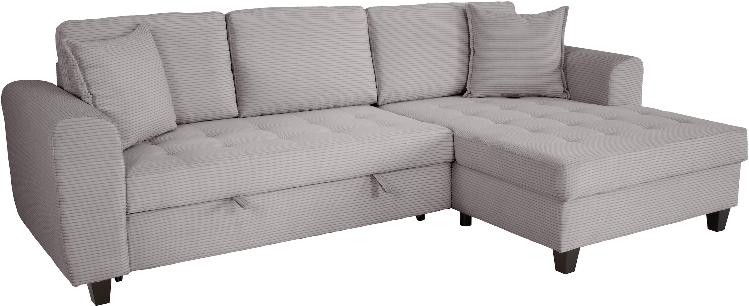 Trends by HG Ecksofa »Moritz, L-Form« inkl. Bettfunktion und Bettkasten, inkl. 2 Zierkissen