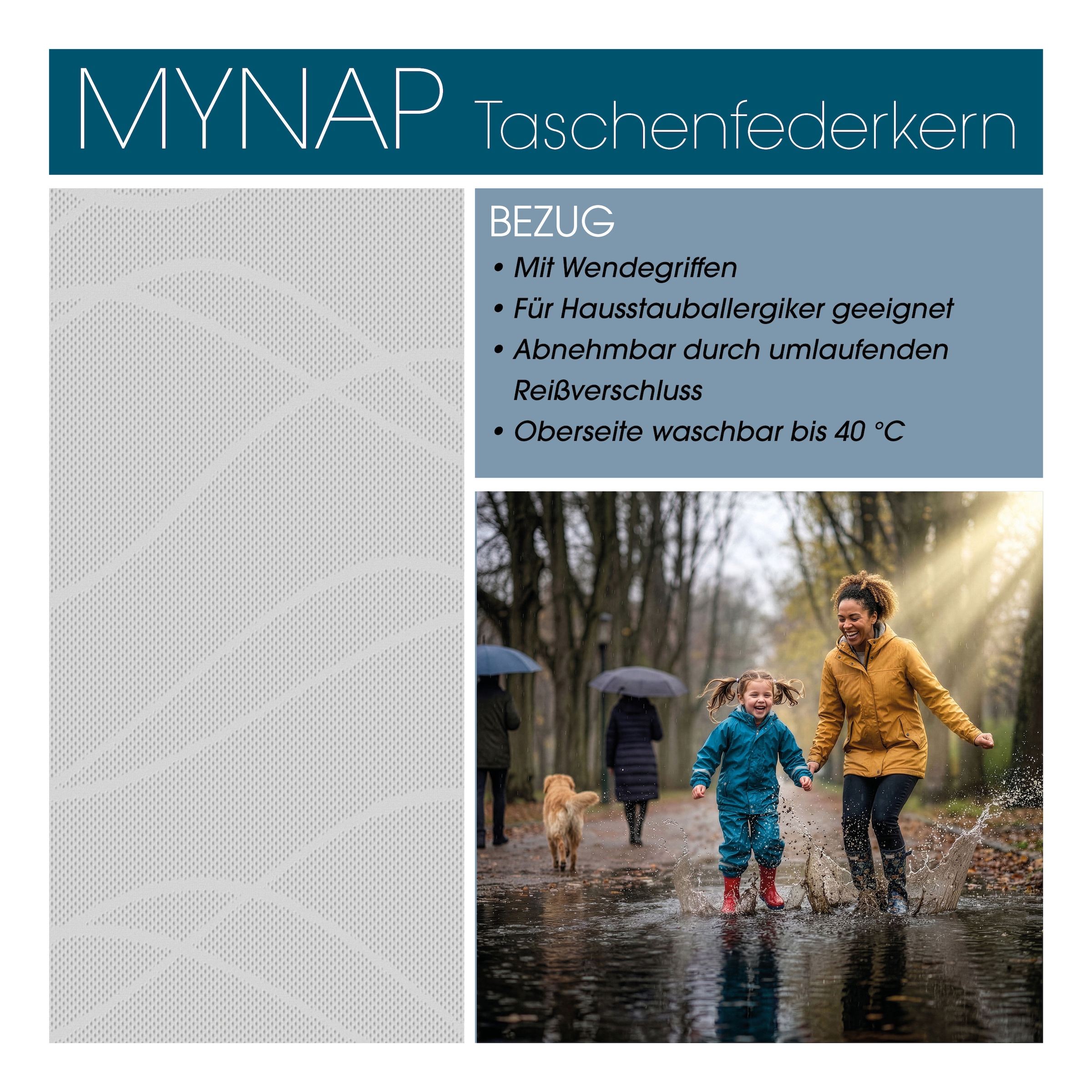 Schlaraffia Taschenfederkernmatratze »myNap Premium Matratze,Testsieger Stiftung Warentest 10/2023, Note 1,6« 19 cm hoch 500 Federn 1 Stk. tlg. Härtegrad 3, in 90x200 und weiteren Größen erhältlich!