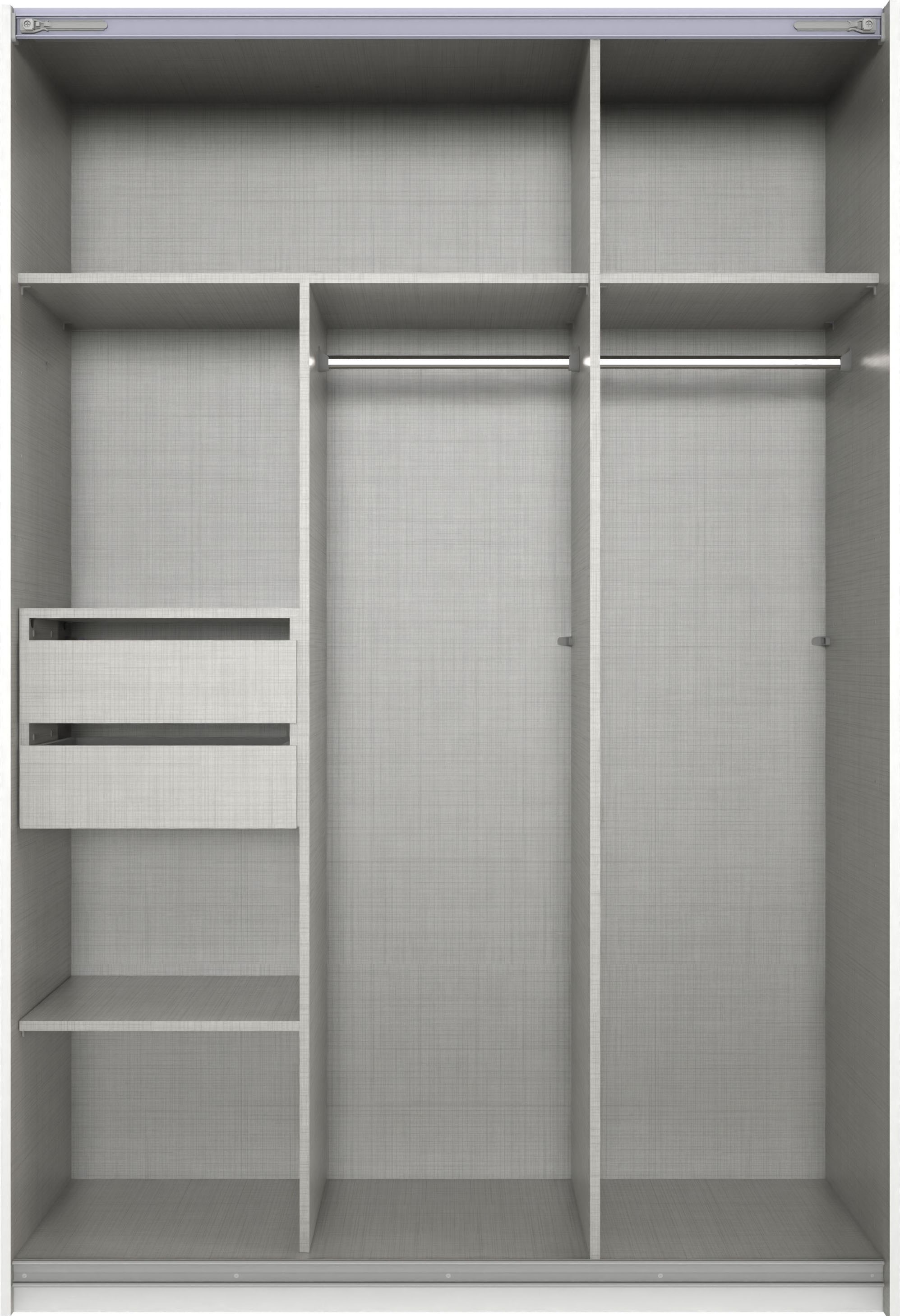 Wimex Kleiderschrank »Mugano, B/T/H 135 oder 180/65/198cm, Made in Germany«, (wähle Deine Ausstattung: Basic oder Premium!), 2 Schwebetüren mit oder ohne Spiegel, Metallgriffe