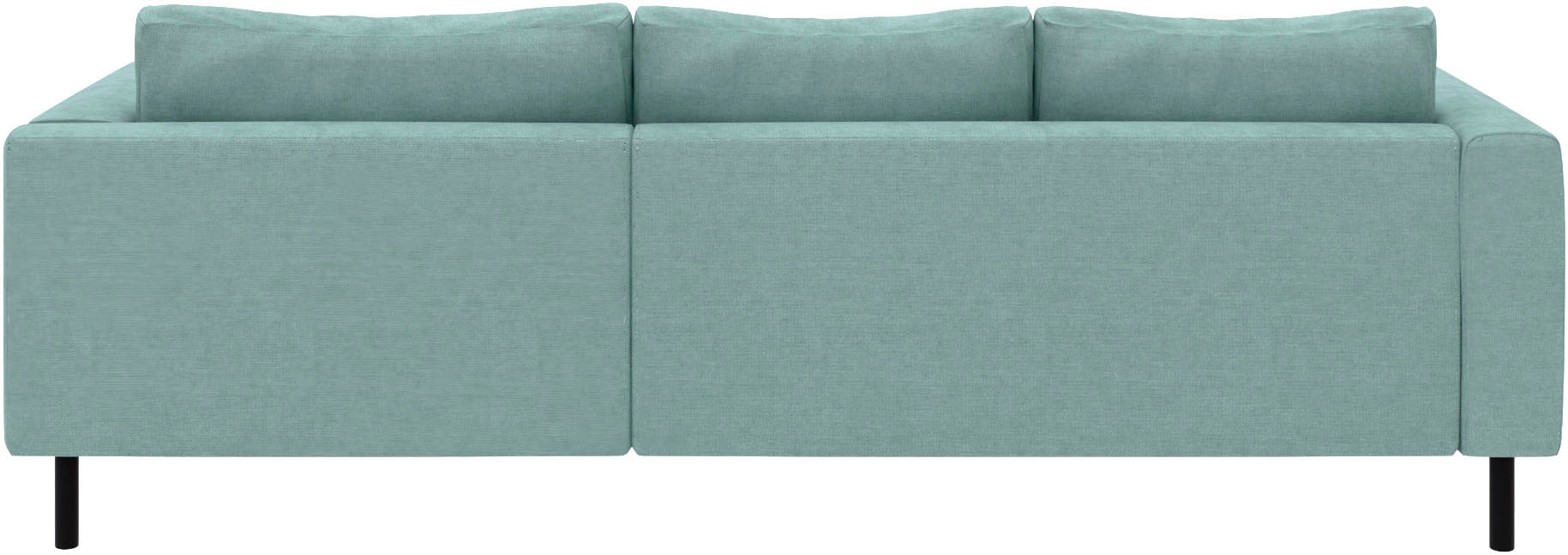 TRENDMANUFAKTUR Ecksofa »Amazing II, wahlw. mit Schlaffunktion & Bettkasten, Fuß schwarz« Recamiere beidseitig montierbar, L-Form,in Cord o. Struktur, B: 232 cm