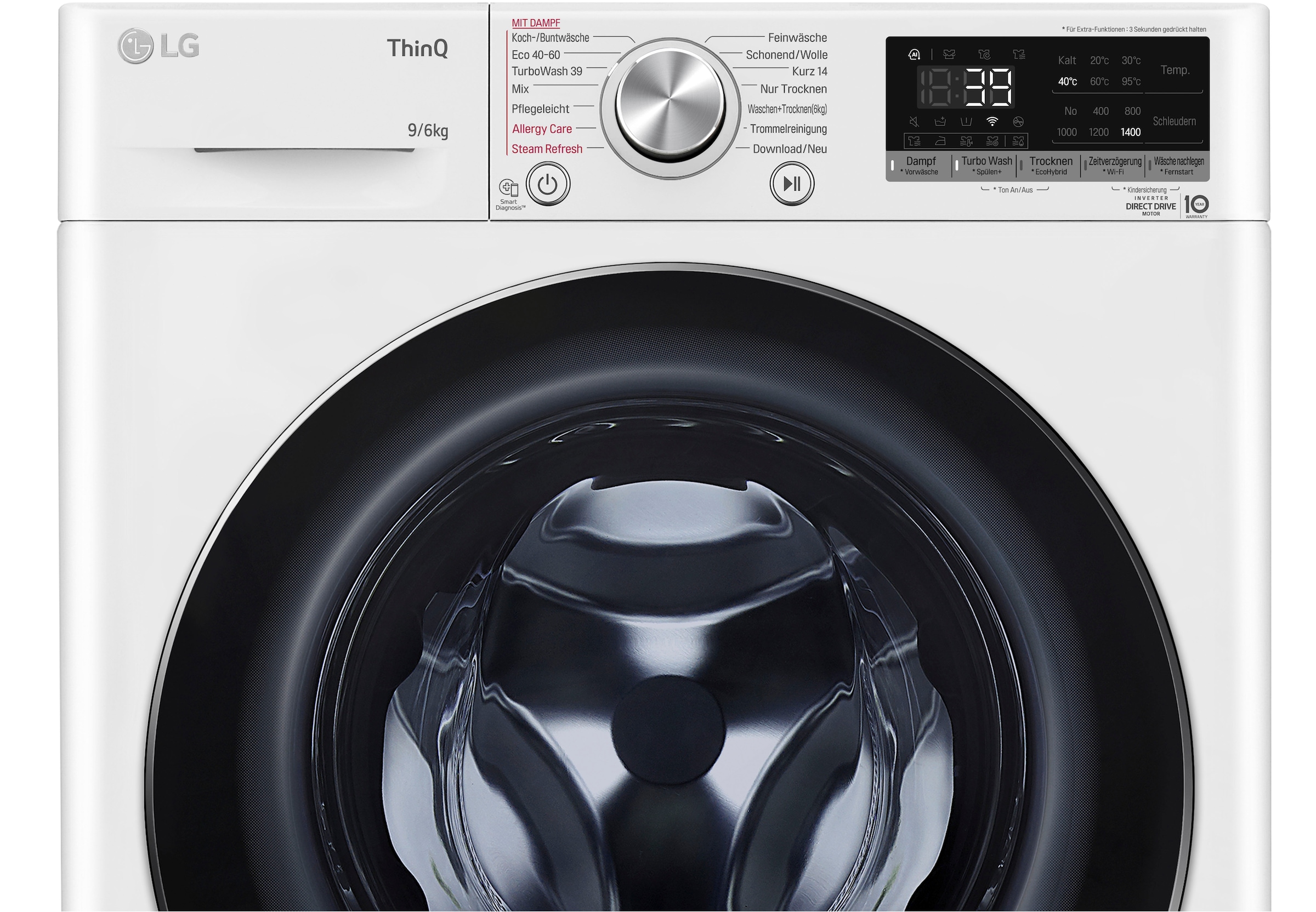 LG Waschtrockner »V7WD96H1A«, TurboWash® - Waschen in nur 39 Minuten