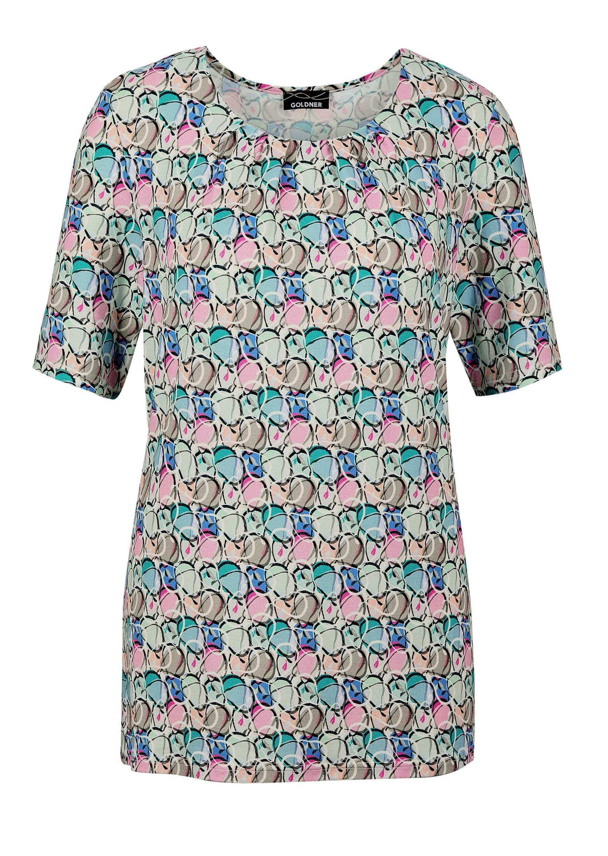 GOLDNER Print-Shirt »Kurzgröße Multicolor-Shirt mit Halbarm, Rundhalsausschnitt«