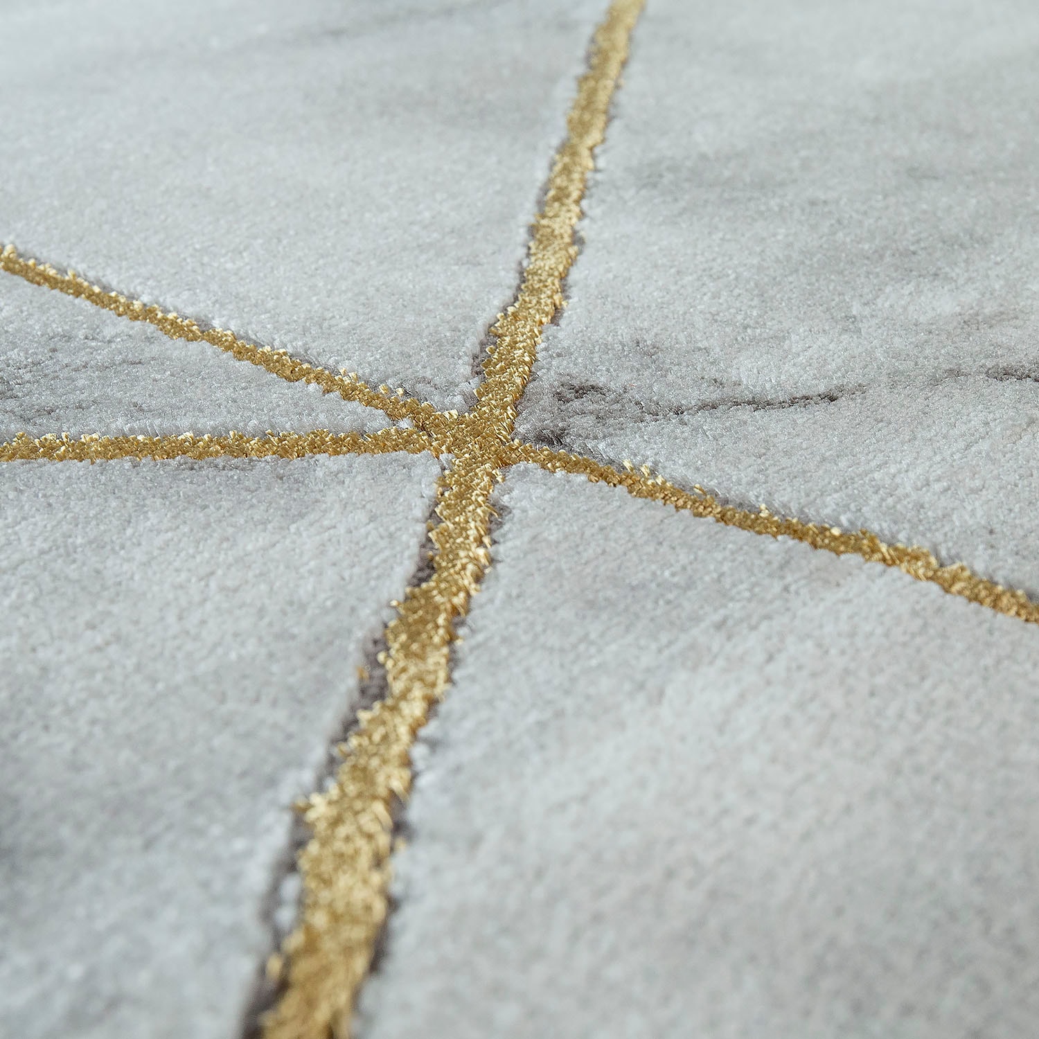 Paco Home Teppich »Kraft 523«, rund, 15 mm Höhe, Kurzflor, edles Marmor Design, mit gold- oder silberfarbenen Akzenten