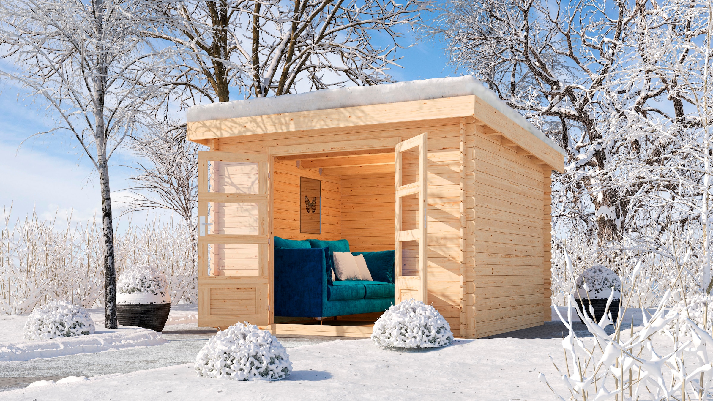 Karibu Gartenhaus »"Luma 5" SET« naturbelassen oder anthrazit
