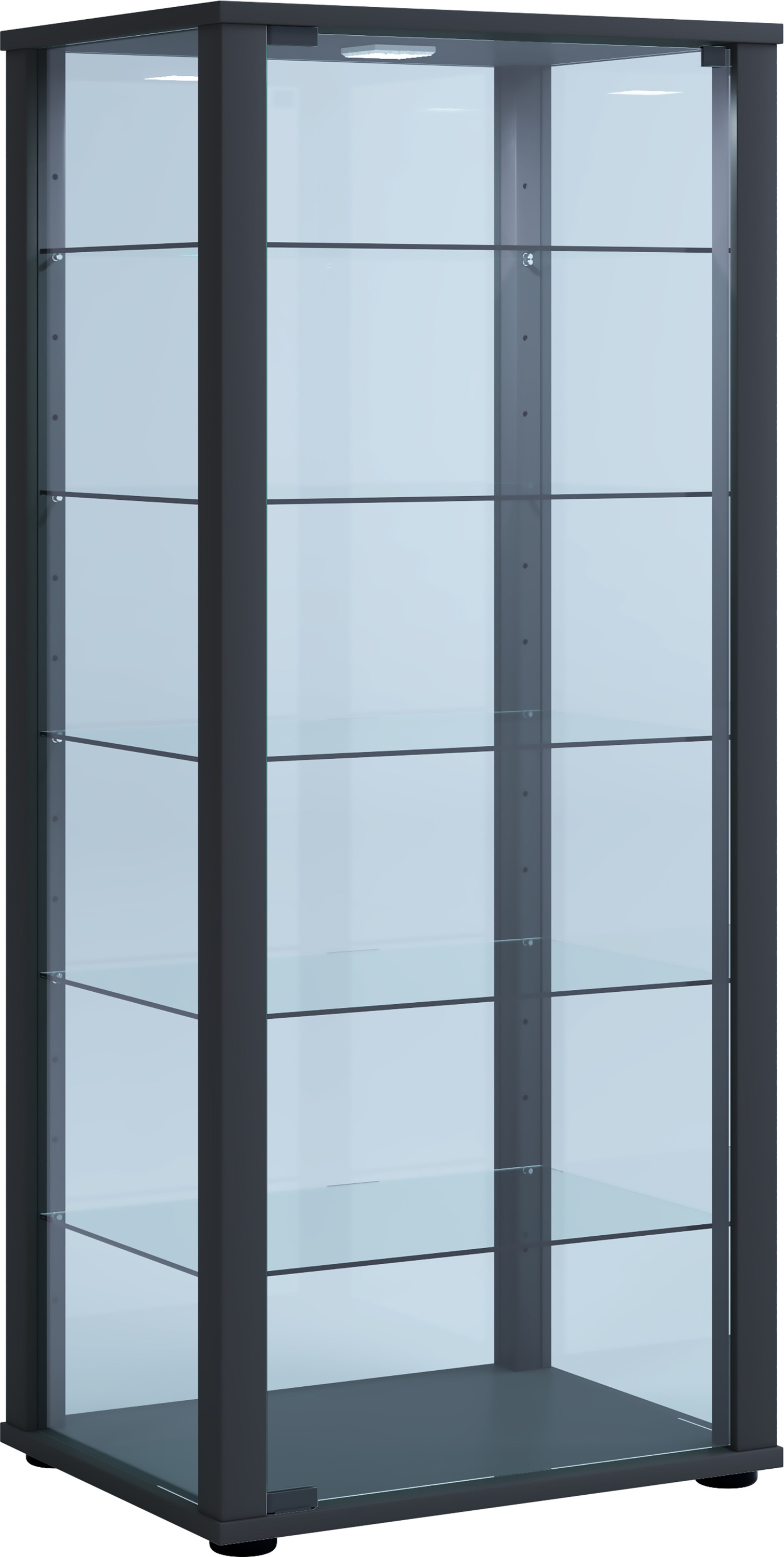 VCM Vitrine »VCM Glasvitrine stehend | Vitrine Glas mit ESG-Sicherheitsglas | Maße ca. H. 115 x B. 50 x T. 38 cm | Standvitrine Glas | Modern und platzsparend | Glas Vitrinenschrank ¿ Kavisa L«, (1 St.)