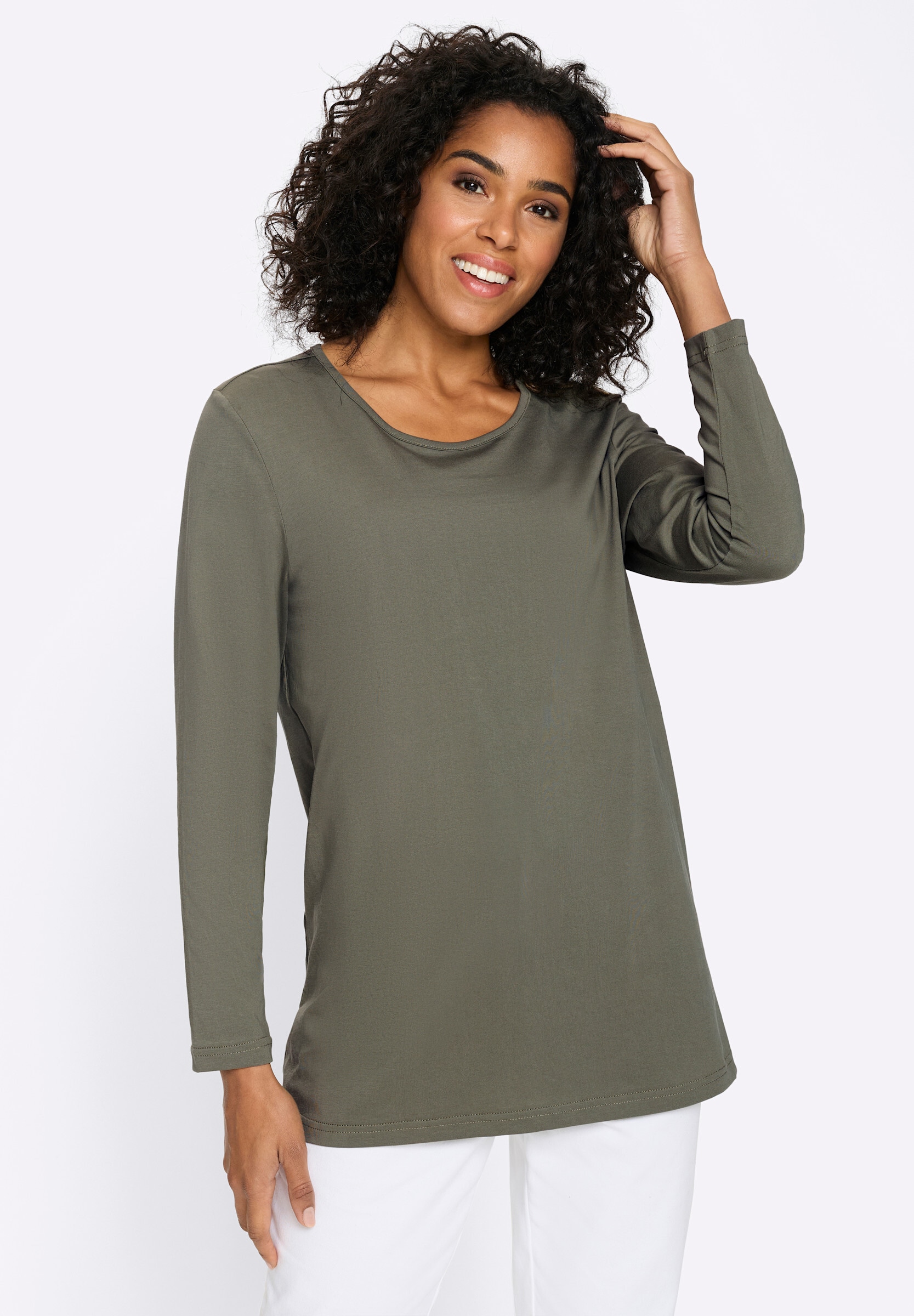 Sieh an! Longshirt »Longshirt Longshirt mit Zierknöpfen«