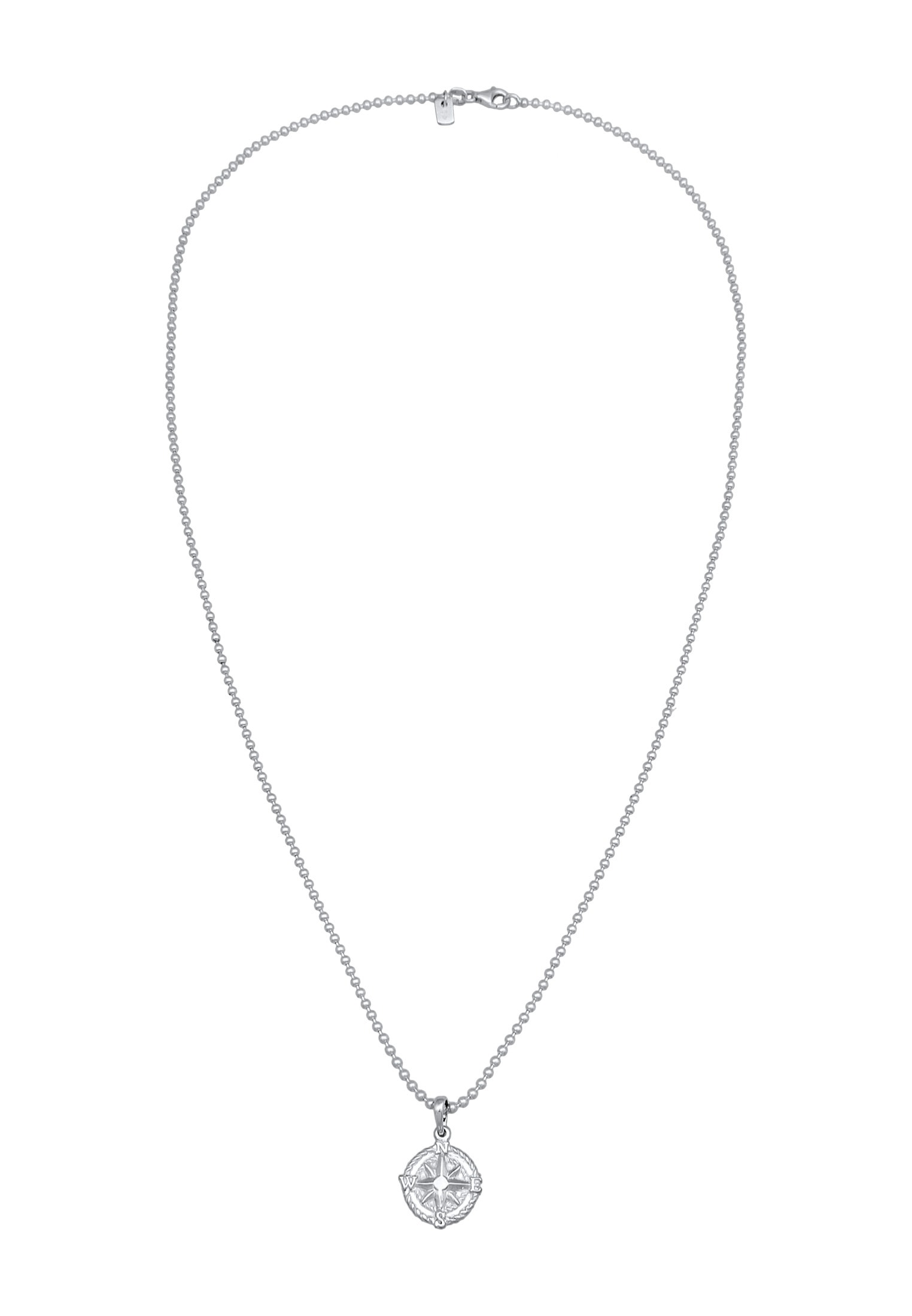 Kuzzoi Kette mit Anhänger »Halskette Windrose Kompass Kugelkette 925 Silber«