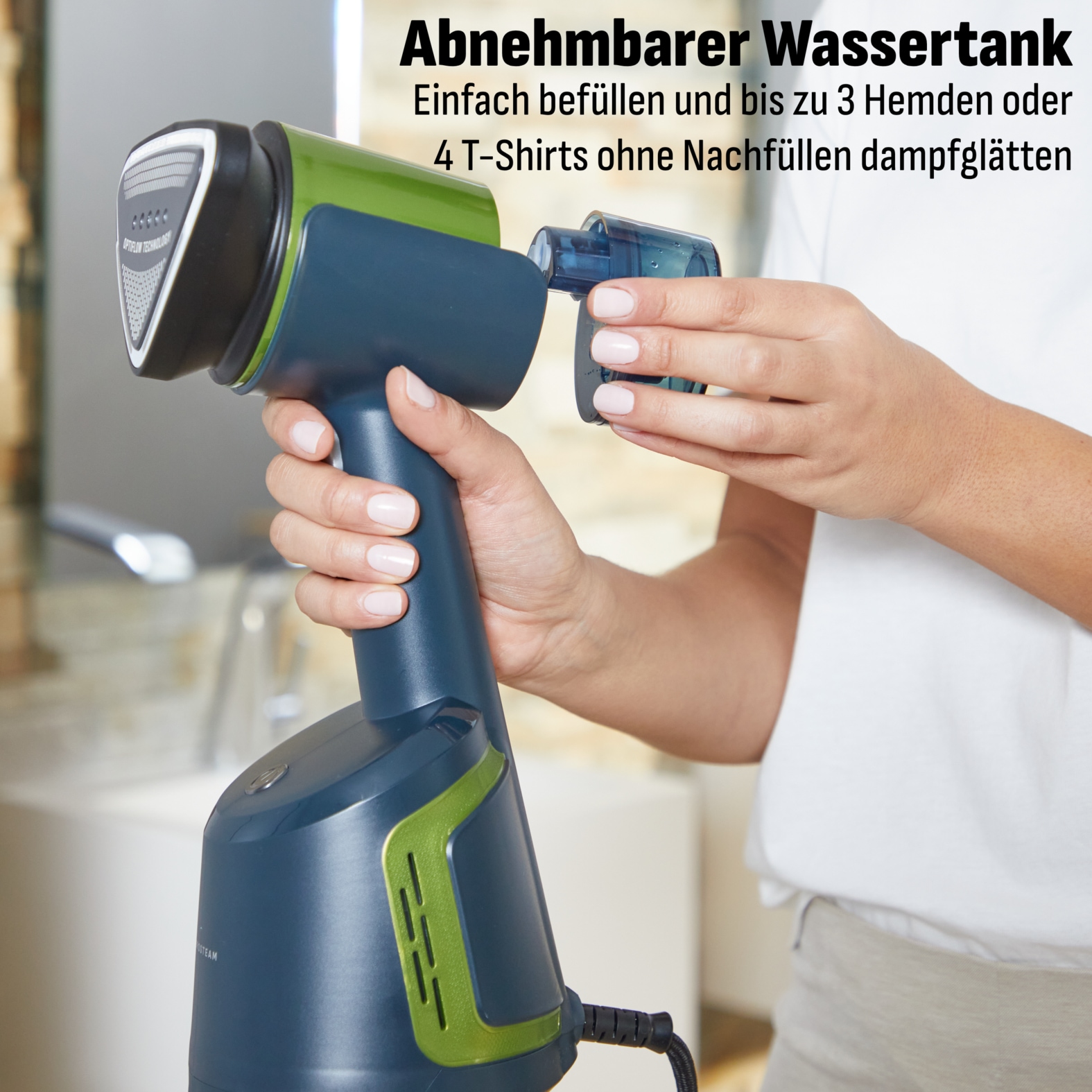Tefal Dampfbürste »AeroSteam, kombiniert Dampf, einen beheizten Kopf und Ansaugung« 1400 W Dampfglätter mit 3 Nutzungsmodi, 100 ml abnehmbarer Wassertank, DT9810