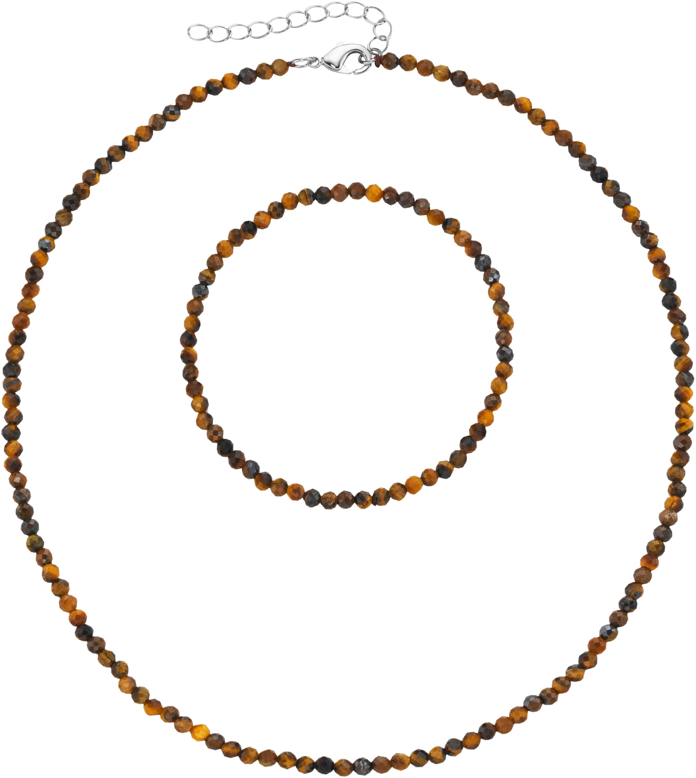 Firetti Ketten und Armband Set »Multipack Schmuck Geschenk Armkette Halskette« (Set, 2 Stk. tlg.)  facettierte Edelsteine