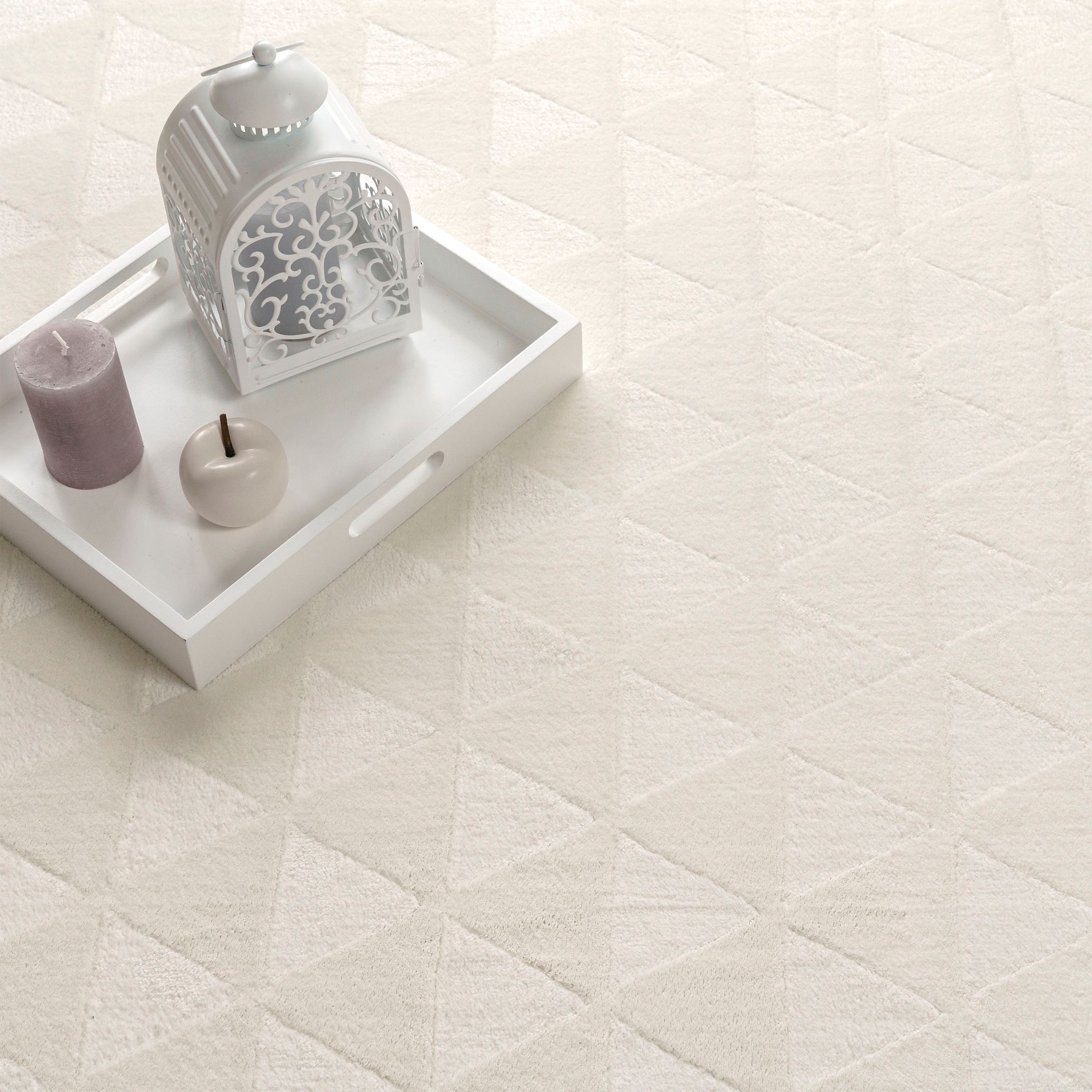 Paco Home Teppich »Haarlem 942«, rechteckig, 10 mm Höhe, Kurzflor, Uni Farben, Hoch-Tief Effekt, geometrisch, weich & kuschelig